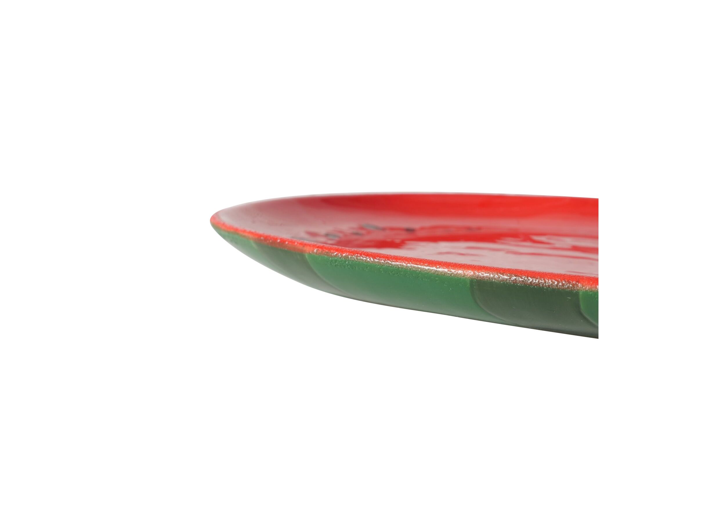 Detailfoto - Dienblad Meloen 27,5x20cm - keramiek - rood