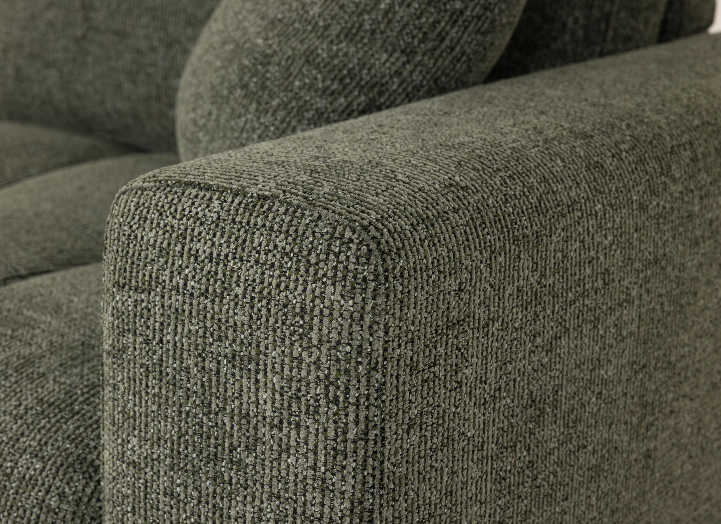 Detailfoto - Hoeksalon Furia 285x178cm - stof - groen