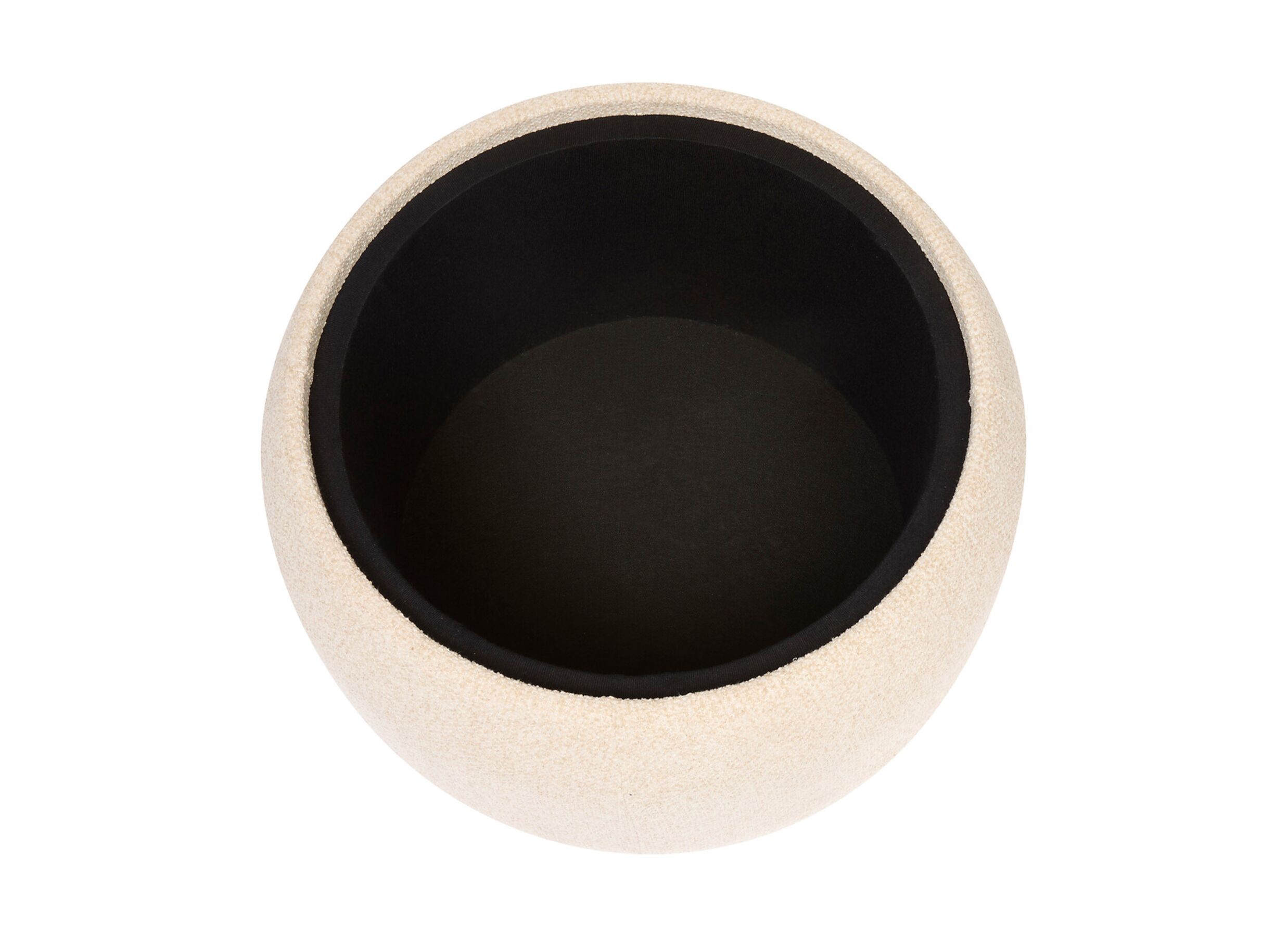 Disposition - Pouf Elior avec rangement Ø60cm - bouclé - crème