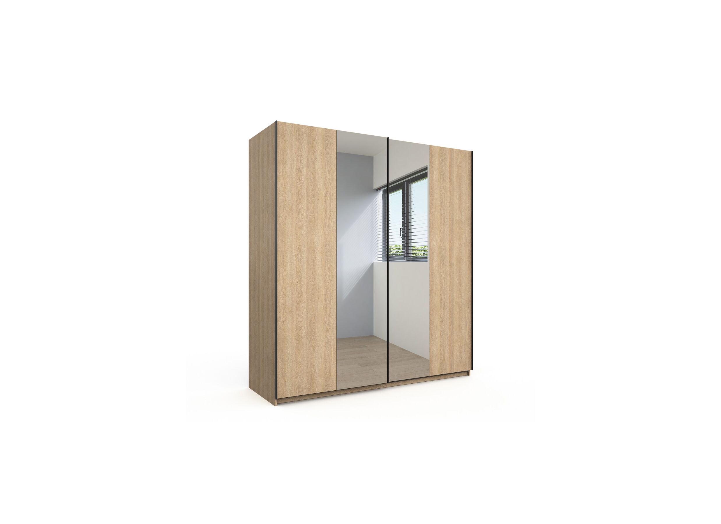 Plus Important - Armoire à portes coulissantes Tessa 200cm - mélamine - chêne sable