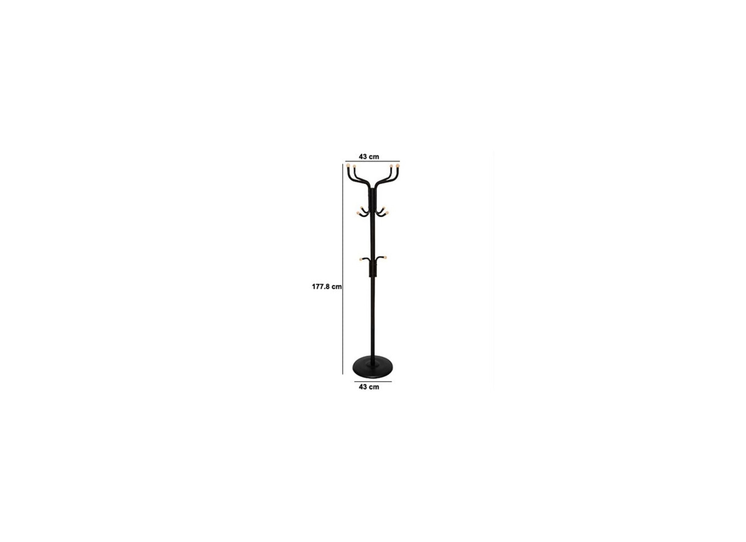 Dimensions - Portemanteau Blackwood H178cm - métal - noir