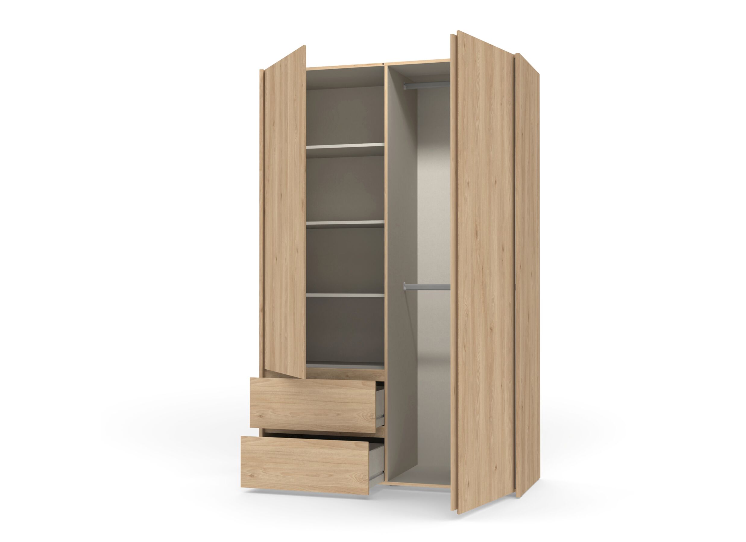 Disposition - Garde-robe Mosaik 129cm - décor - hickory