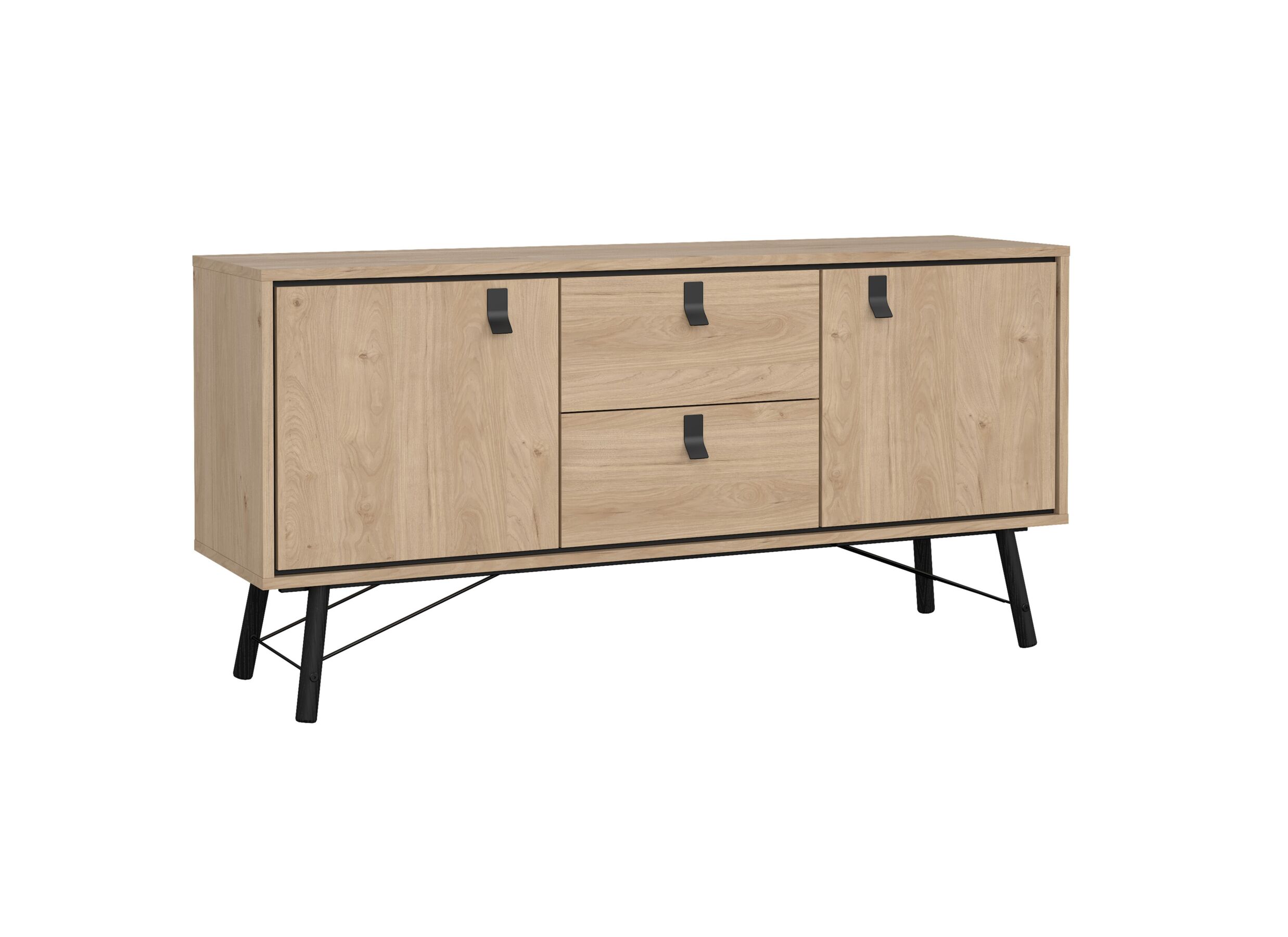 Aperçu - Buffet Ry 151cm - panneau décor - marron & noir