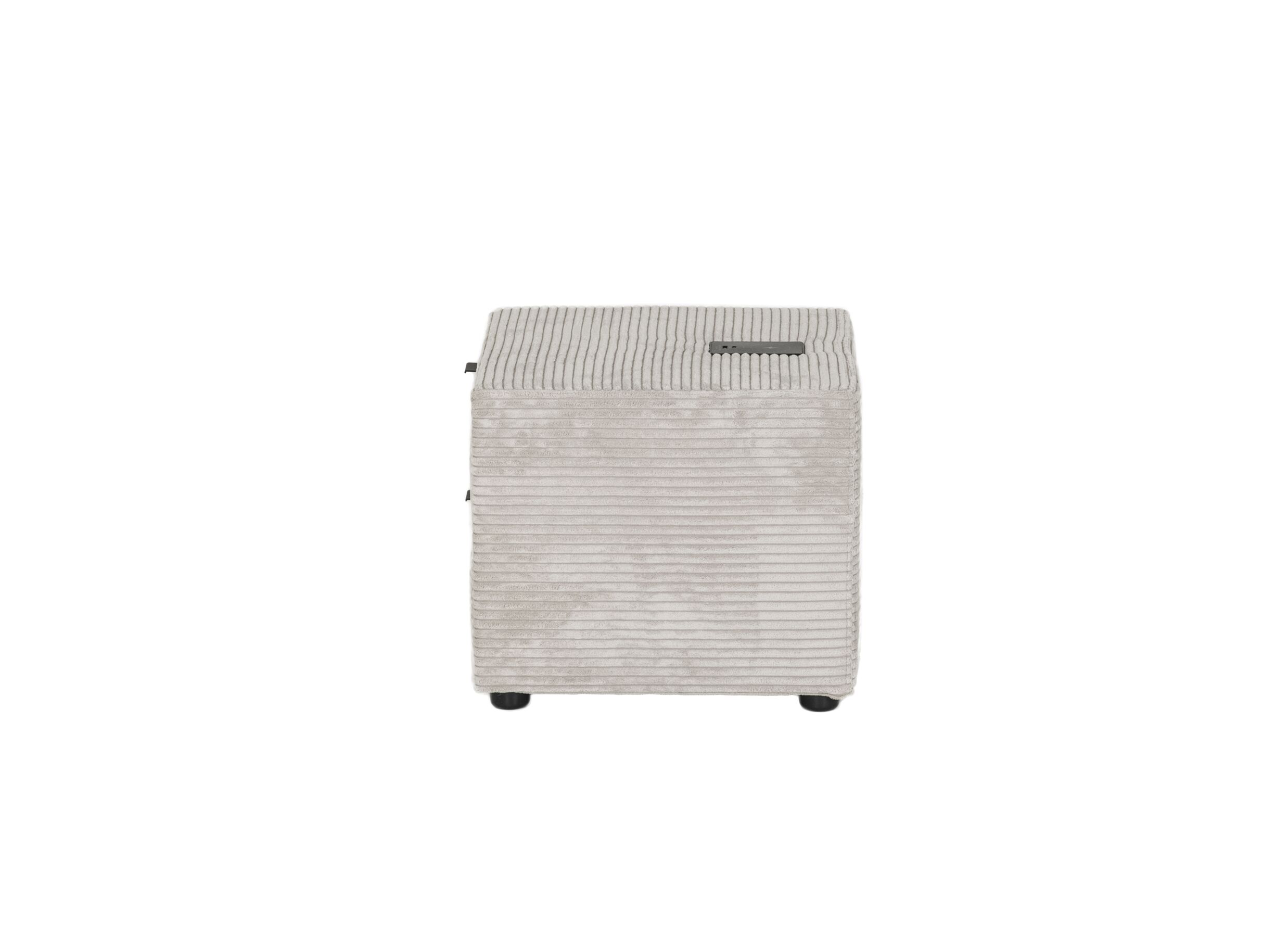 Aperçu - Table de chevet Lara 44x44x39cm - polyester - gris clair
