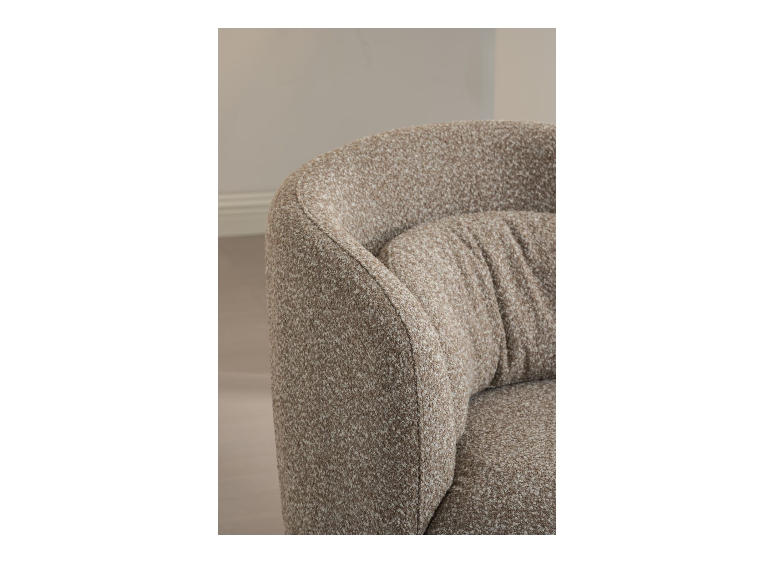 Detailfoto - Draaifauteuil Grace 75x83x84,5cm - polyestervezel - bruin