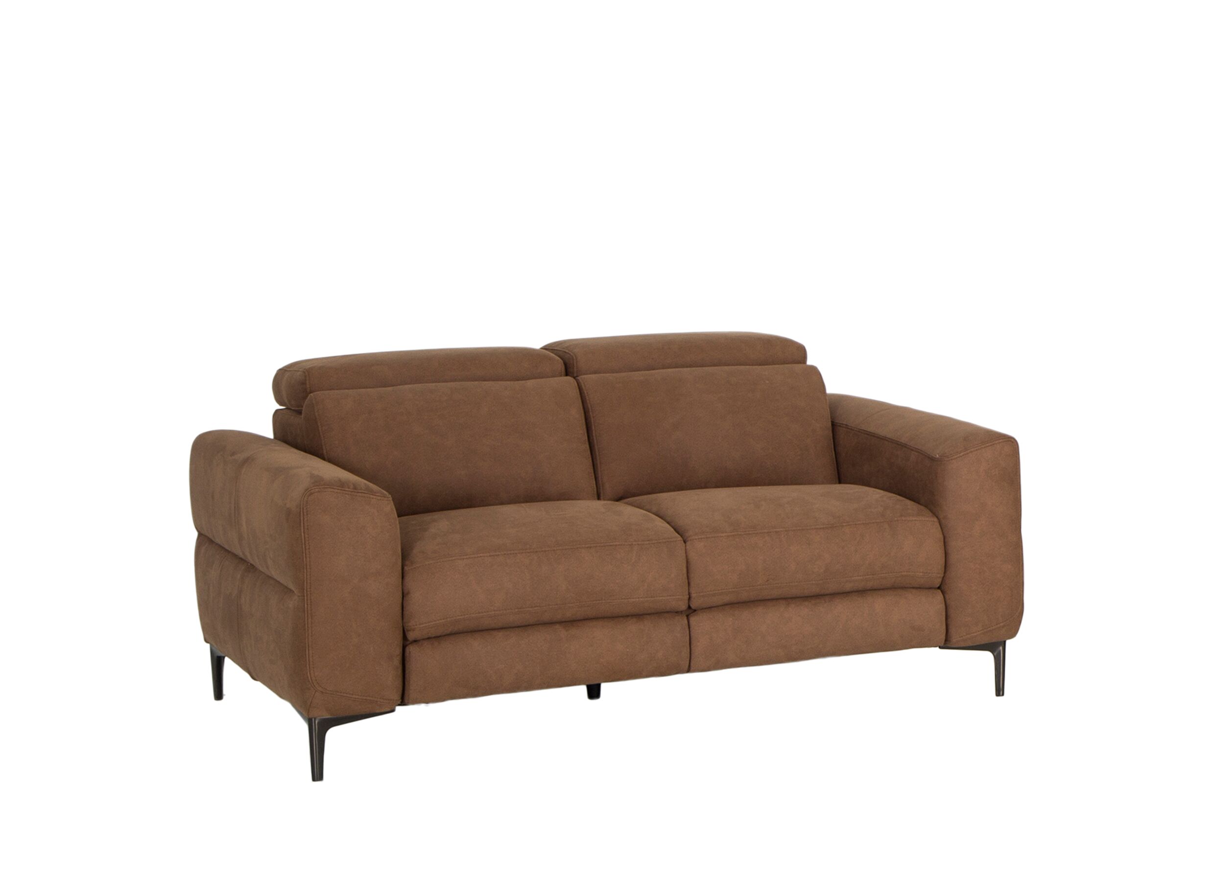 Zetel Blake 2-zit - stof - cognac met manueel verstelbare hoofdsteunen - Canapé Blake 2 places - tissu - cognac avec appuie-tête réglables manuellement