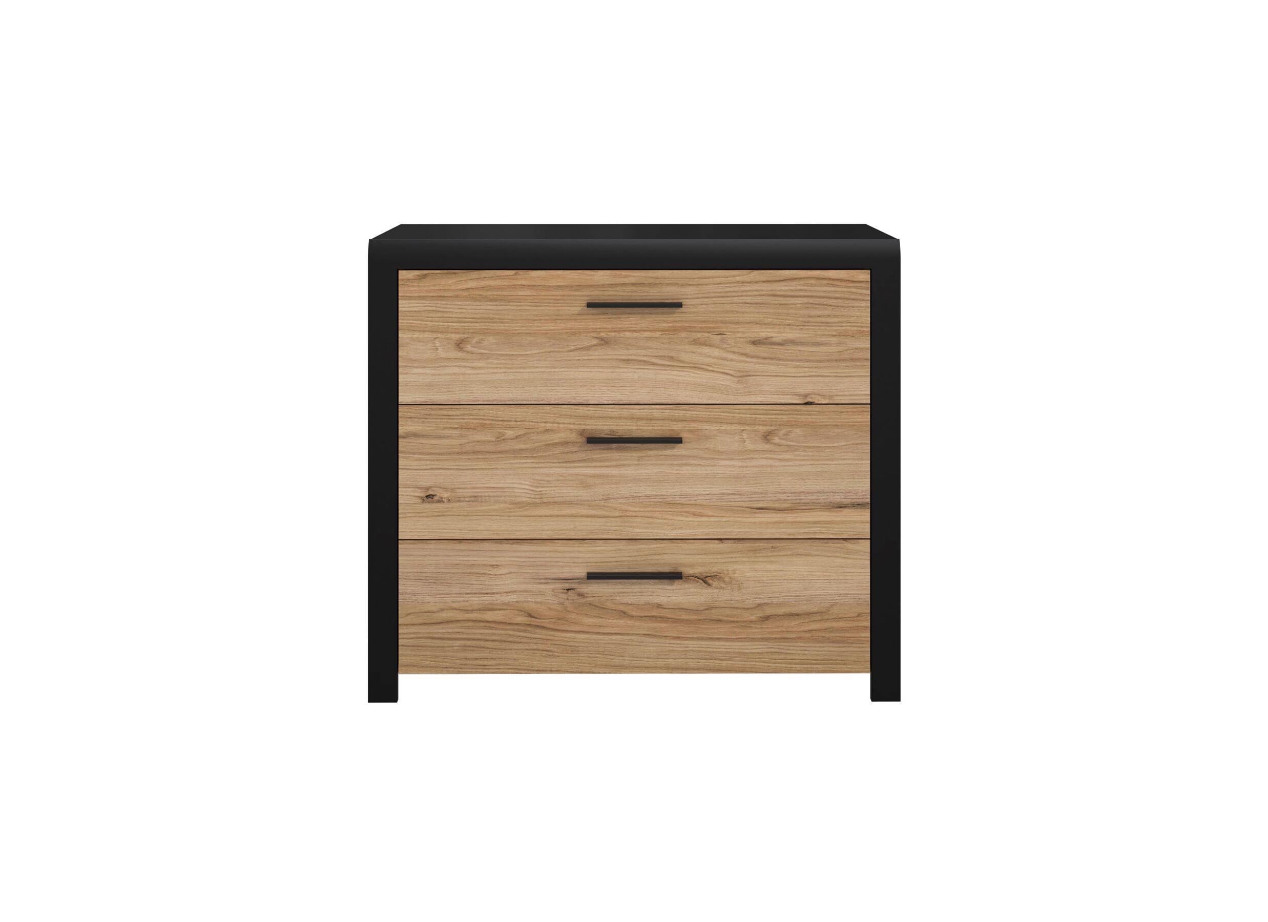Aperçu - Commode Dalate 101x41x88,2cm - décor - chêne châtaignier/noir mat