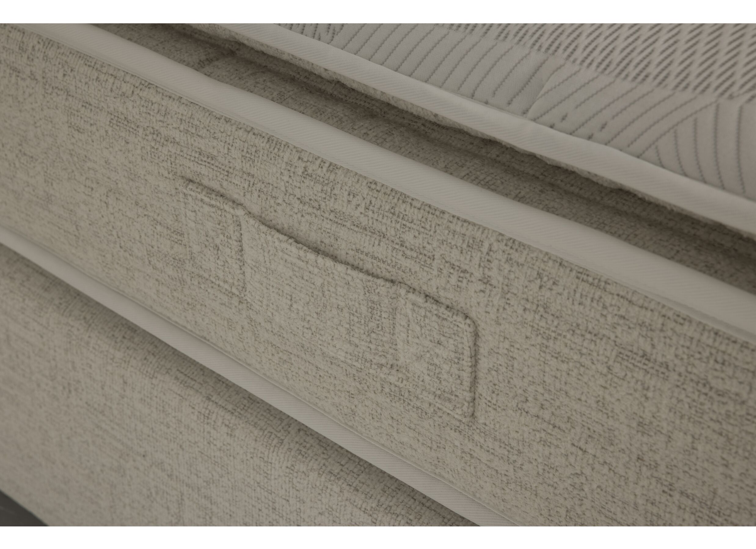 Detailfoto - Boxspring Kingstyle 140x200cm - stof - beige met opbergruimte