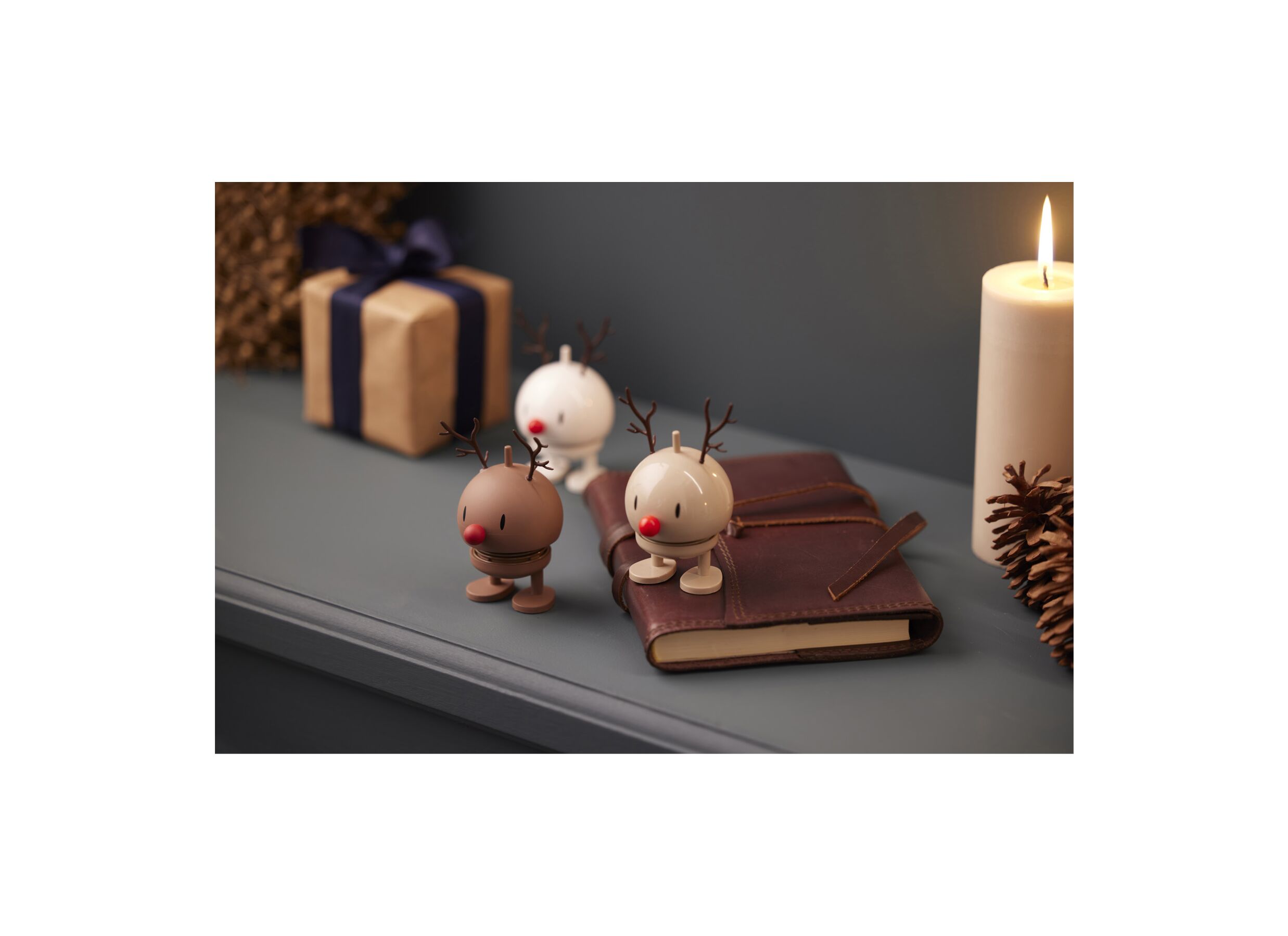 Photo ensemble - Figurine Hoptimist Reindeer Bumble S H9,5cm - plastique - blanc