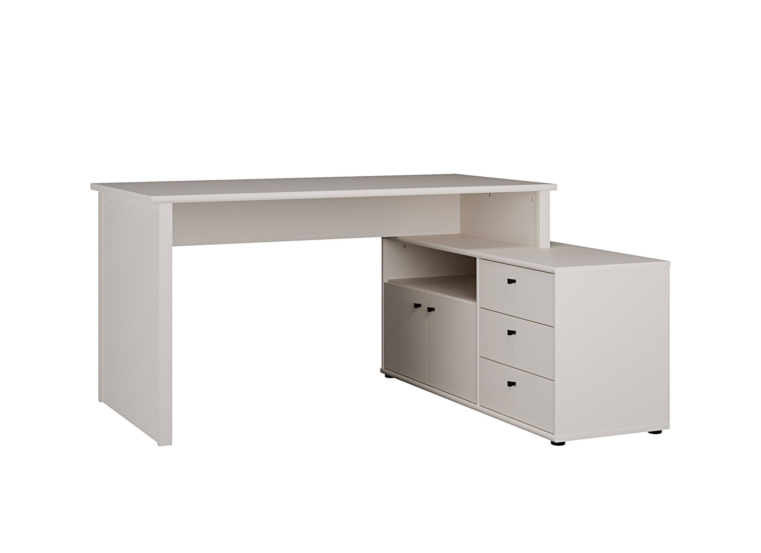 Hoekbureau Topic met lades 151x121x75cm - decor - cashmere - Bureau d'angle Topic avec tiroirs 151x121x75cm - décor - cashmere