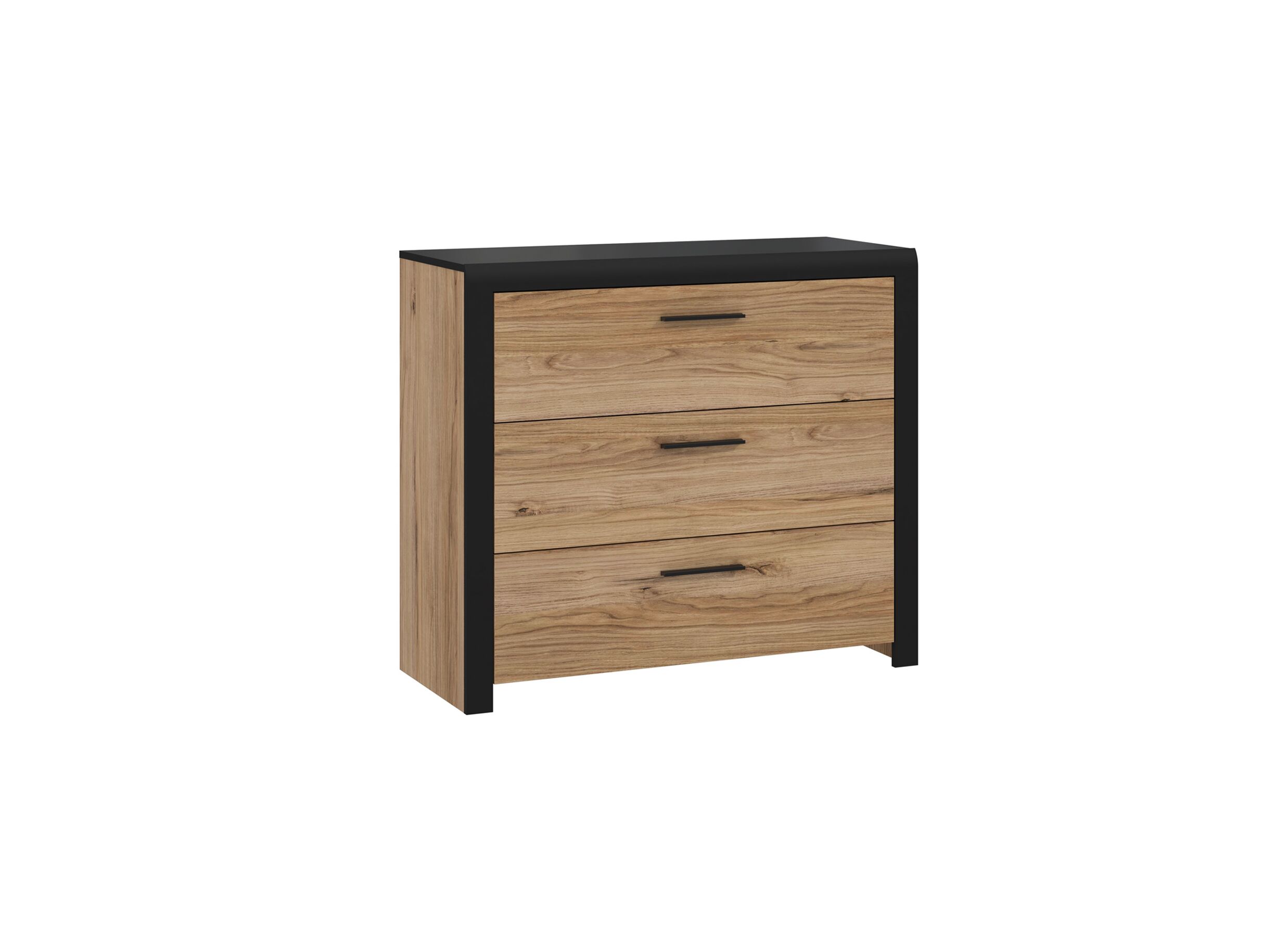 Commode Dalate 101x41x88 - Commode Dalate 101x41x88,2cm - décor - chêne châtaignier/noir mat