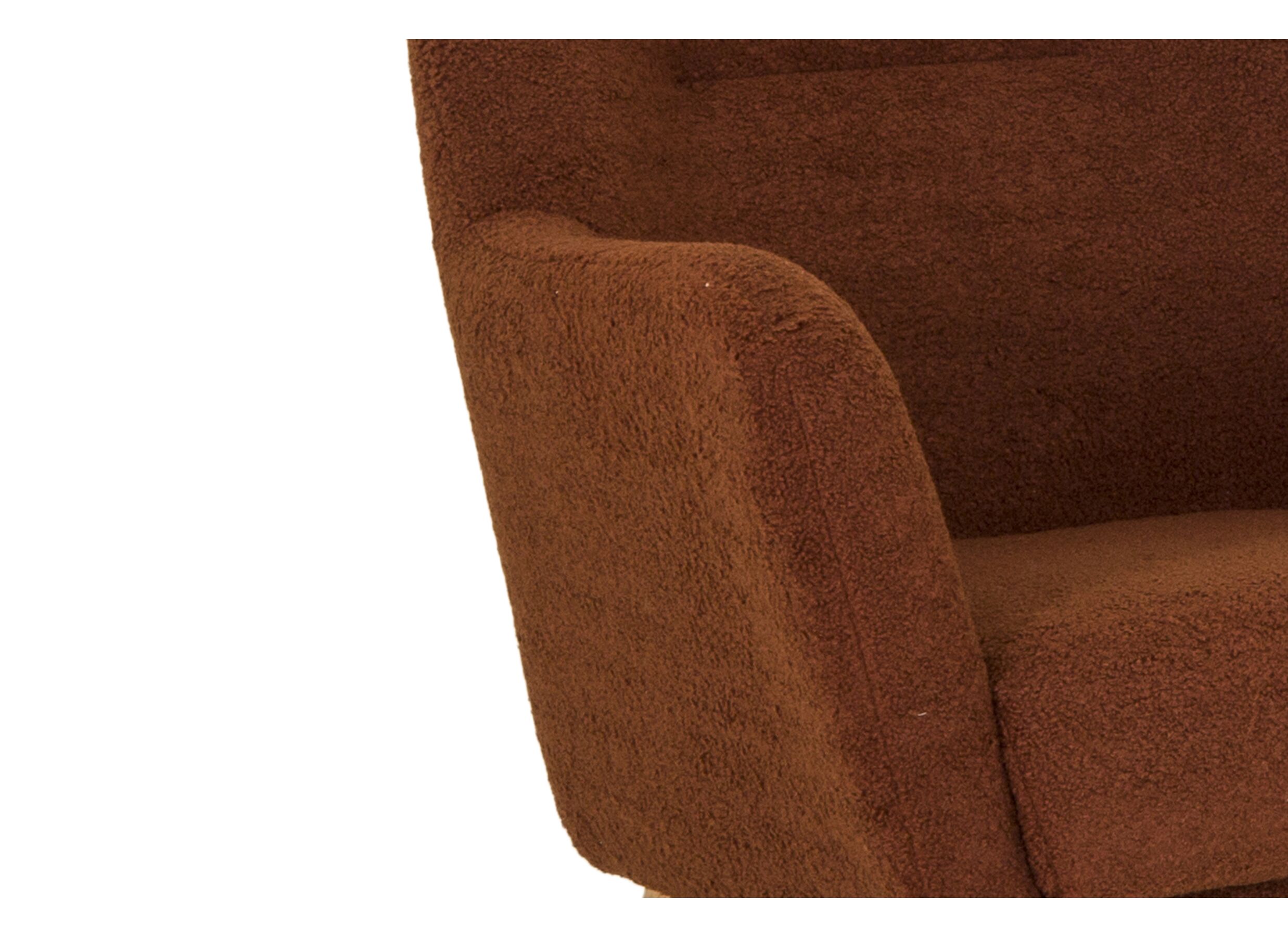 Detail - Fauteuil Pacha 70x60x82cm - bouclé - rouille