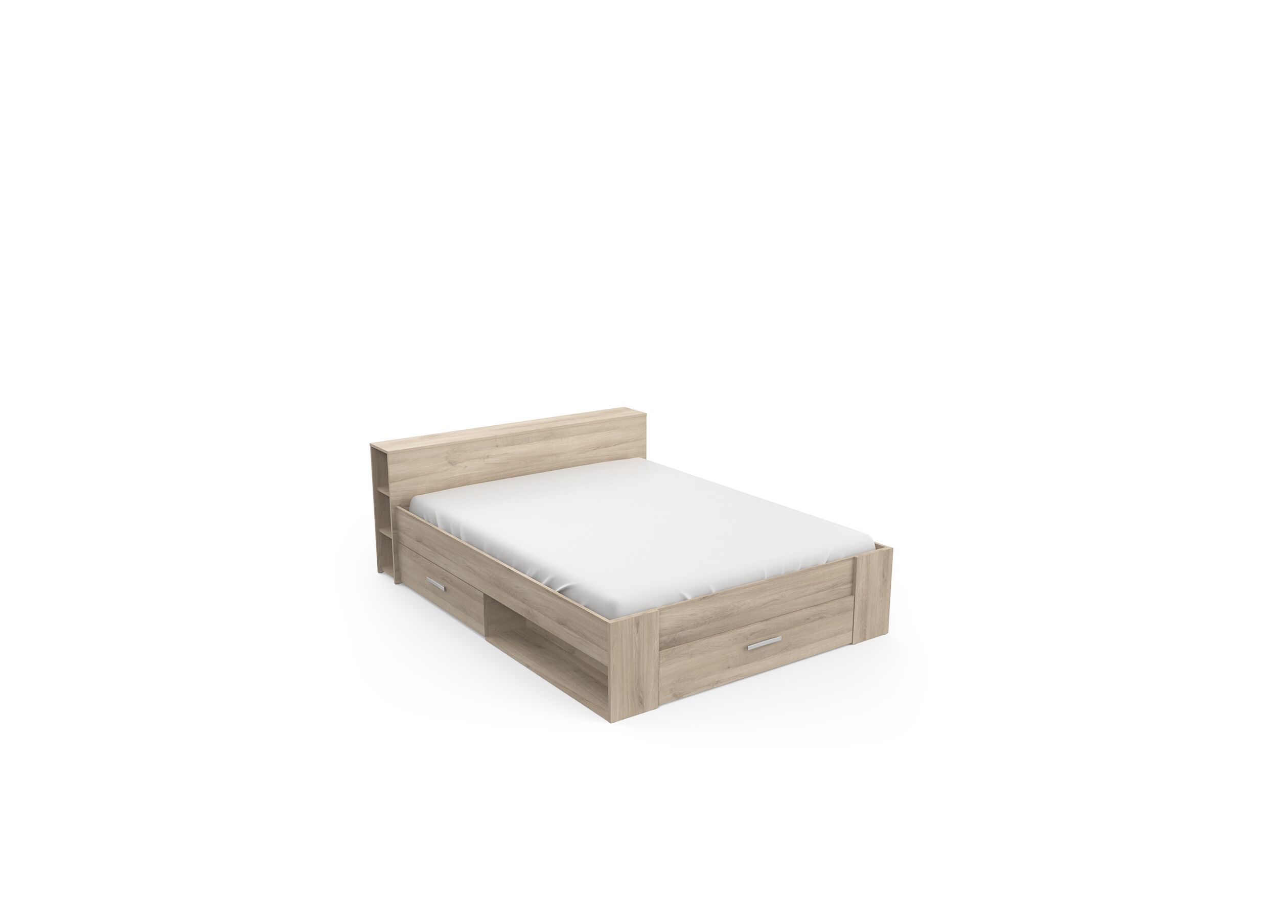 Bed 160x200cm - decor - kronberg eik met opbergruimte