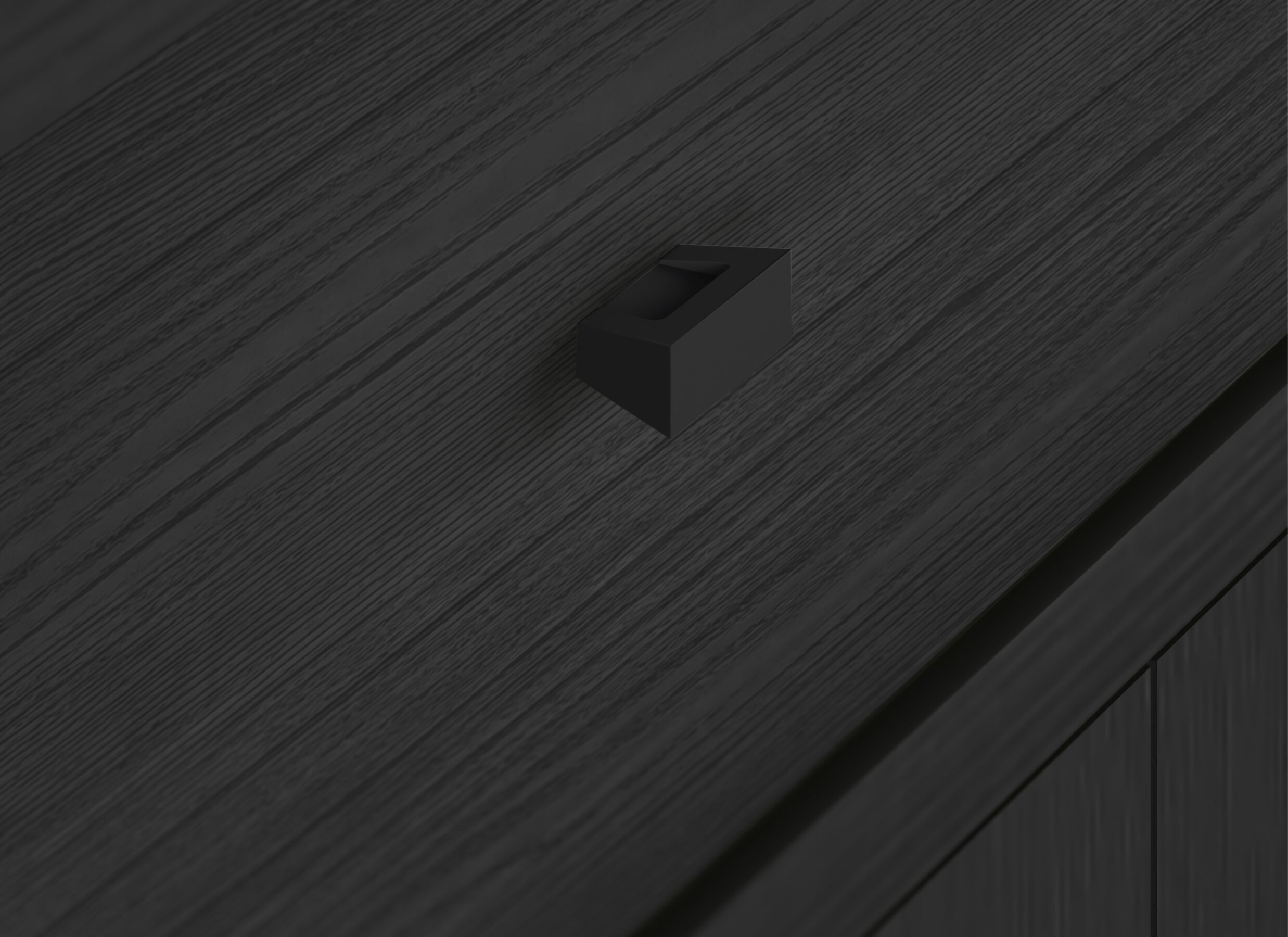 Detailfoto - Vitrinekast Valencia 240cm - melamine - zwarte eik