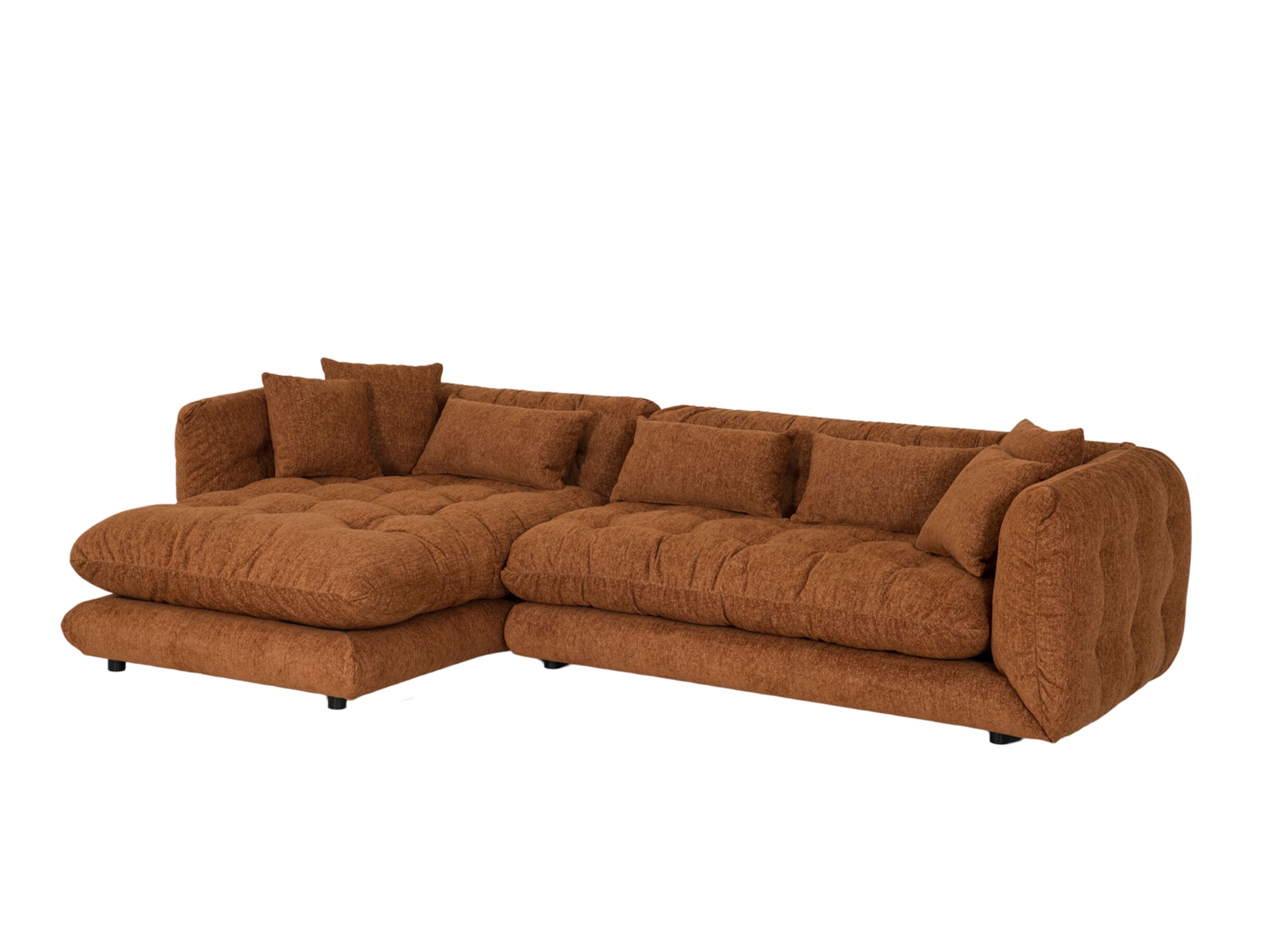 Plus Important - Canapé d'angle Molise 300x185cm - tissu - terra