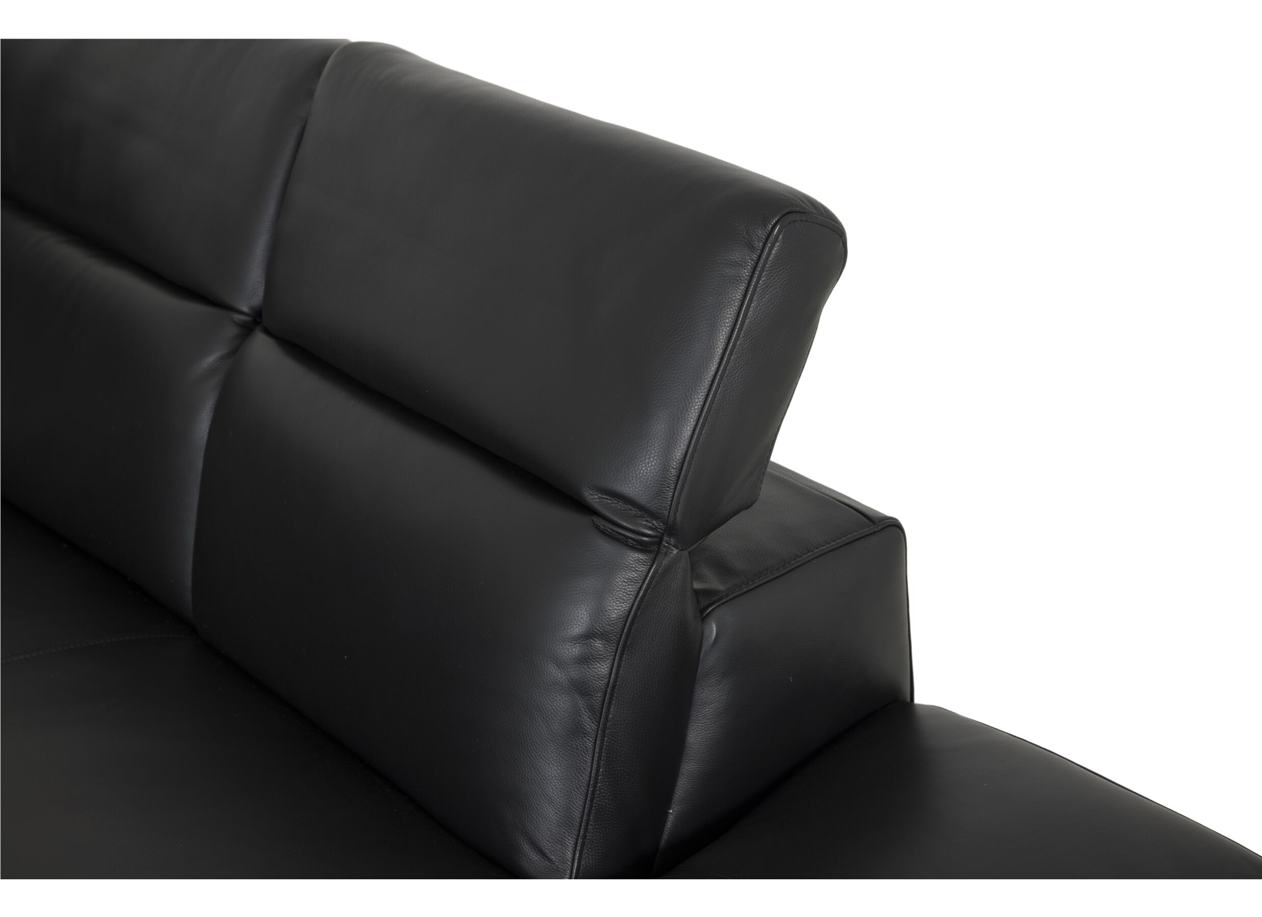 Hoeksalon After 295x232cm - leder - zwart met relax