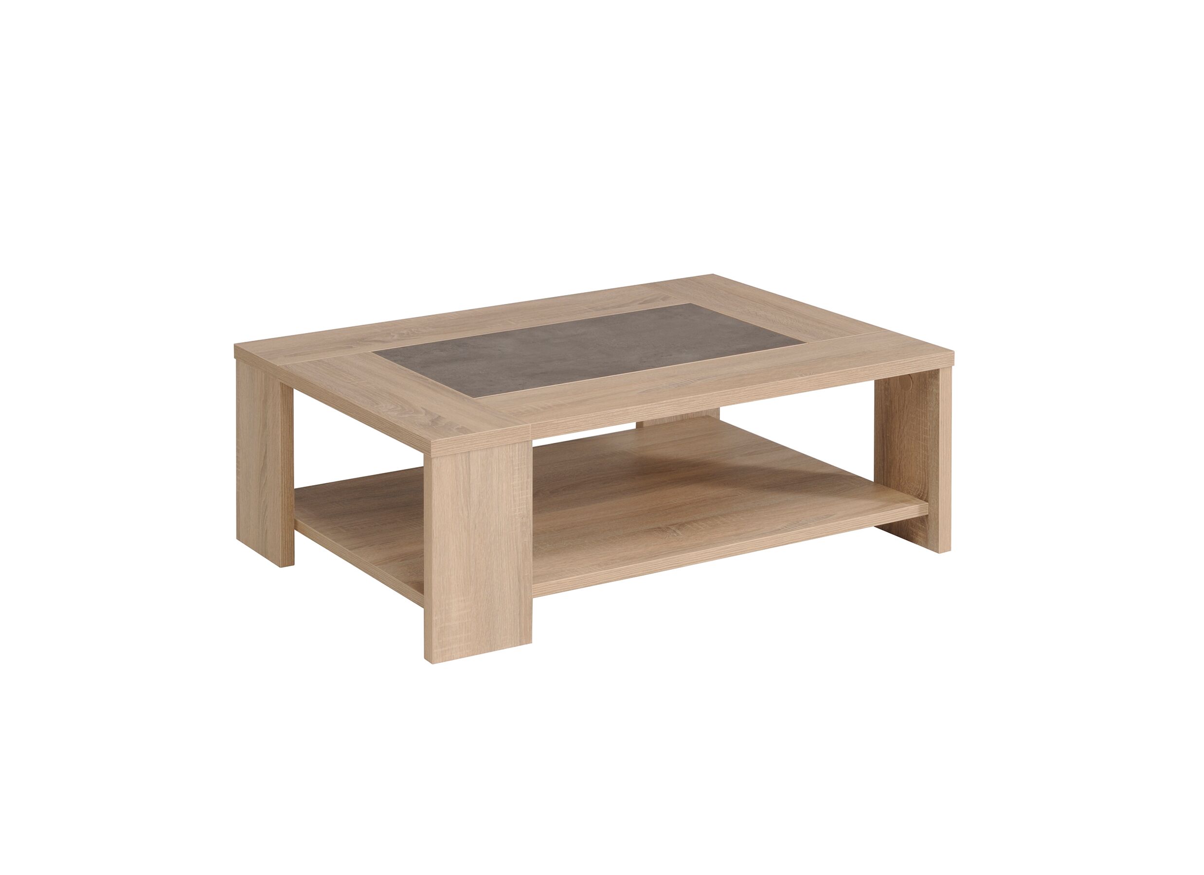 Table de Salon Fumay bois massif et placage - Table basse Fumay 105x73cm - bois placage - chêne