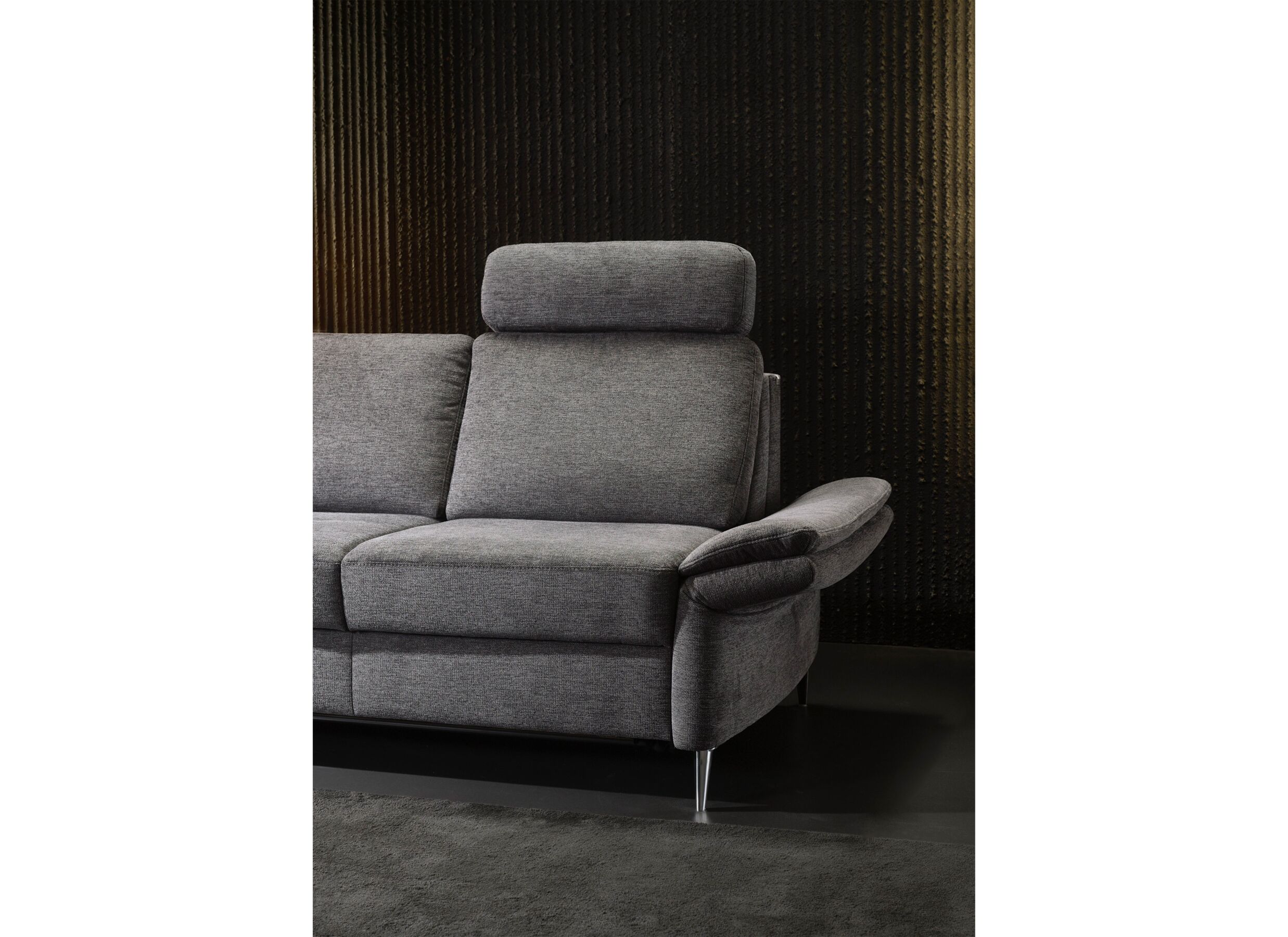 Sfeerfoto - Zetelbed Alea 2-persoons - stof - antraciet met hoofdsteun