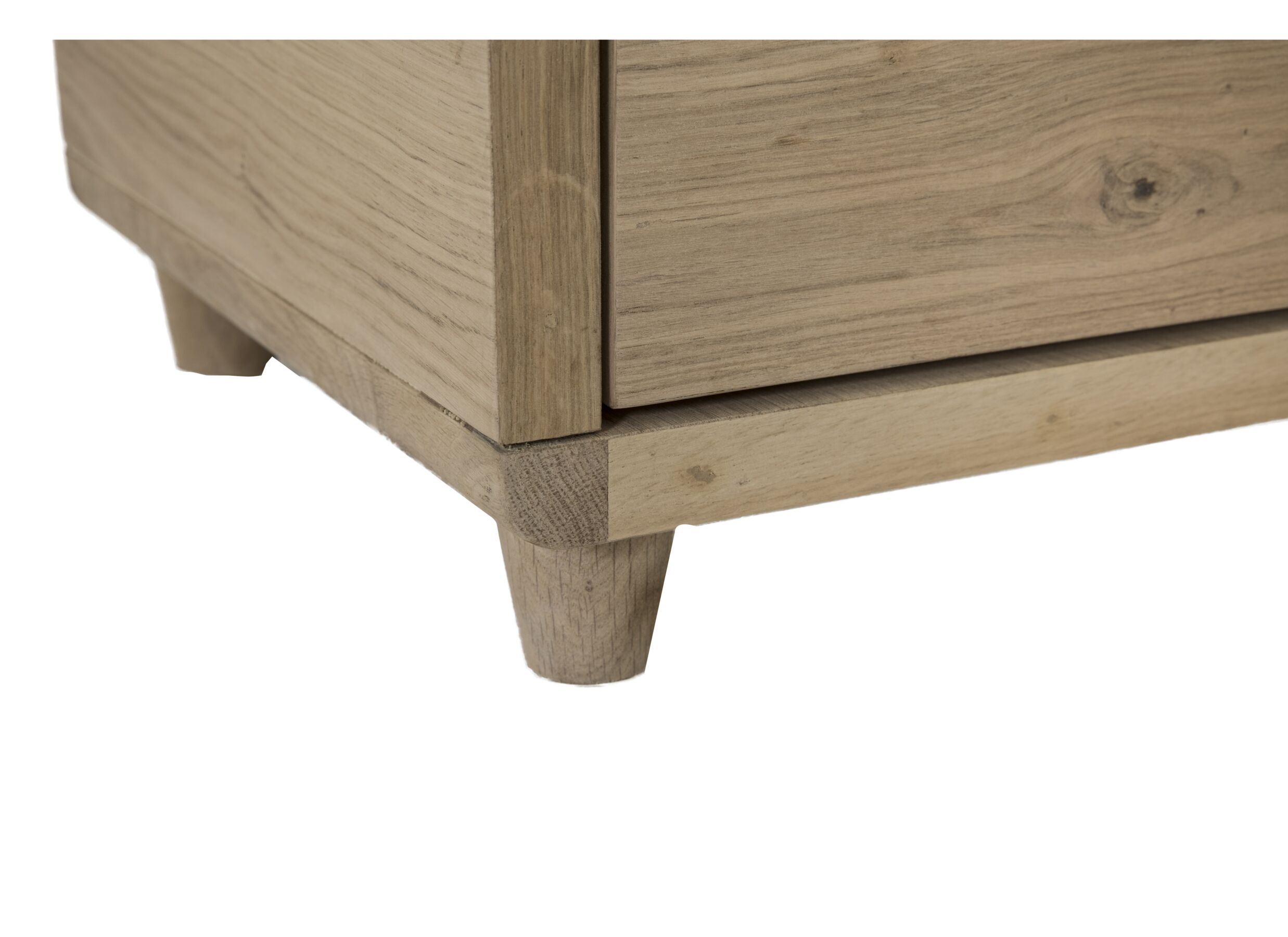 Table de chevet Notte 40x40x40cm - chêne massif & placage & décor - naturel