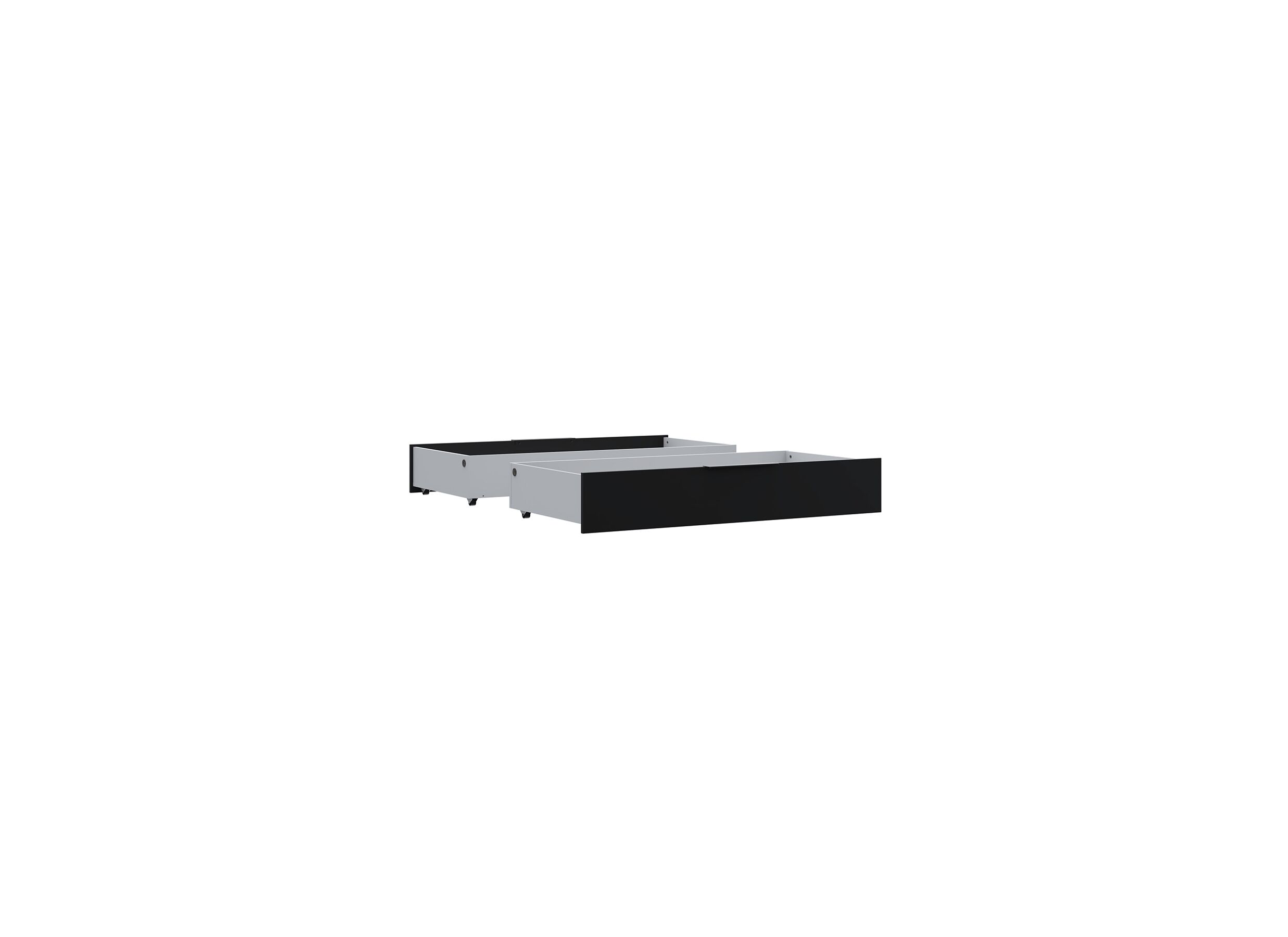 Tiroir de lit 126cm lot de 2 - Tiroir de lit Jabim 126cm - panneau décor - alpine picea/noir lot de 2