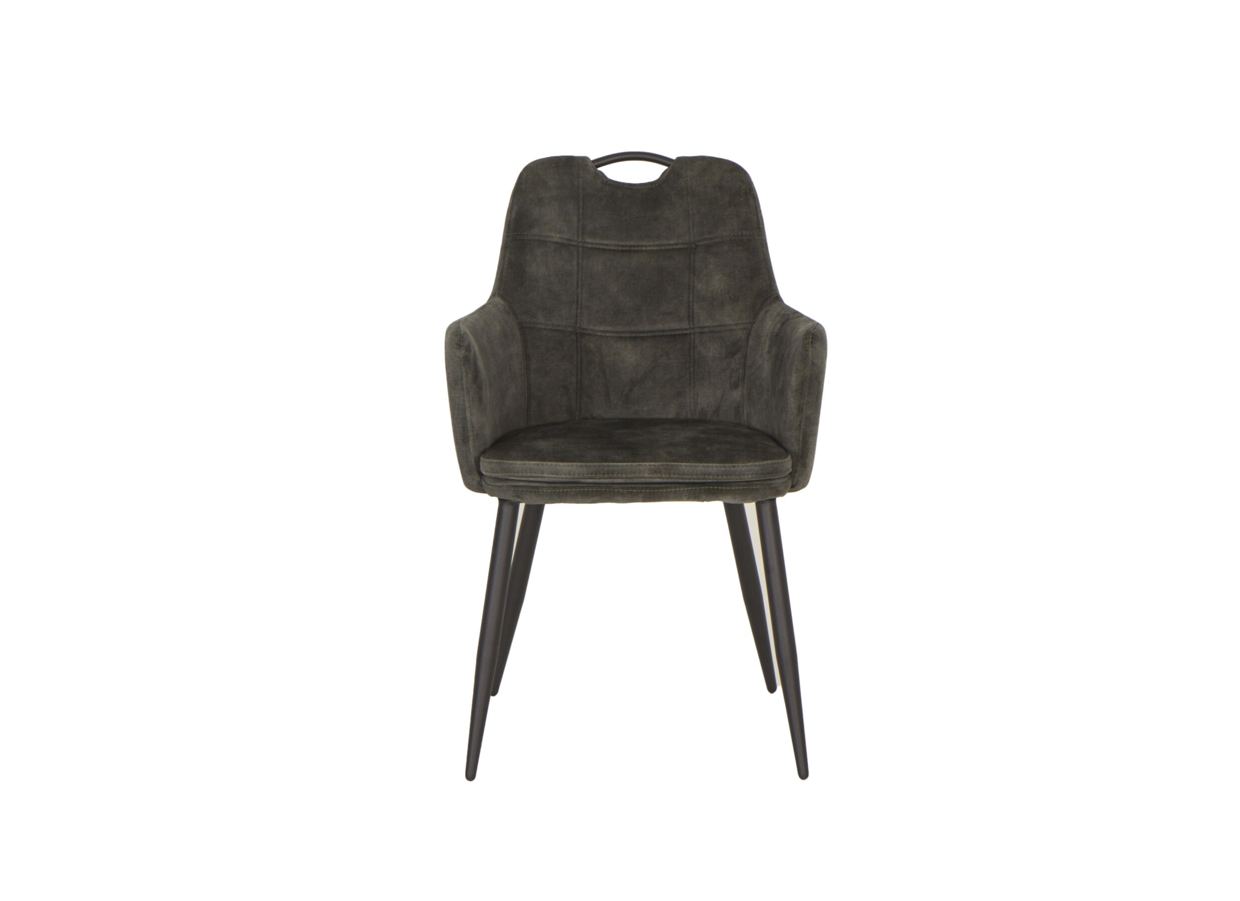Chaise coque 58,5x53x87,5cm - tissu - gris