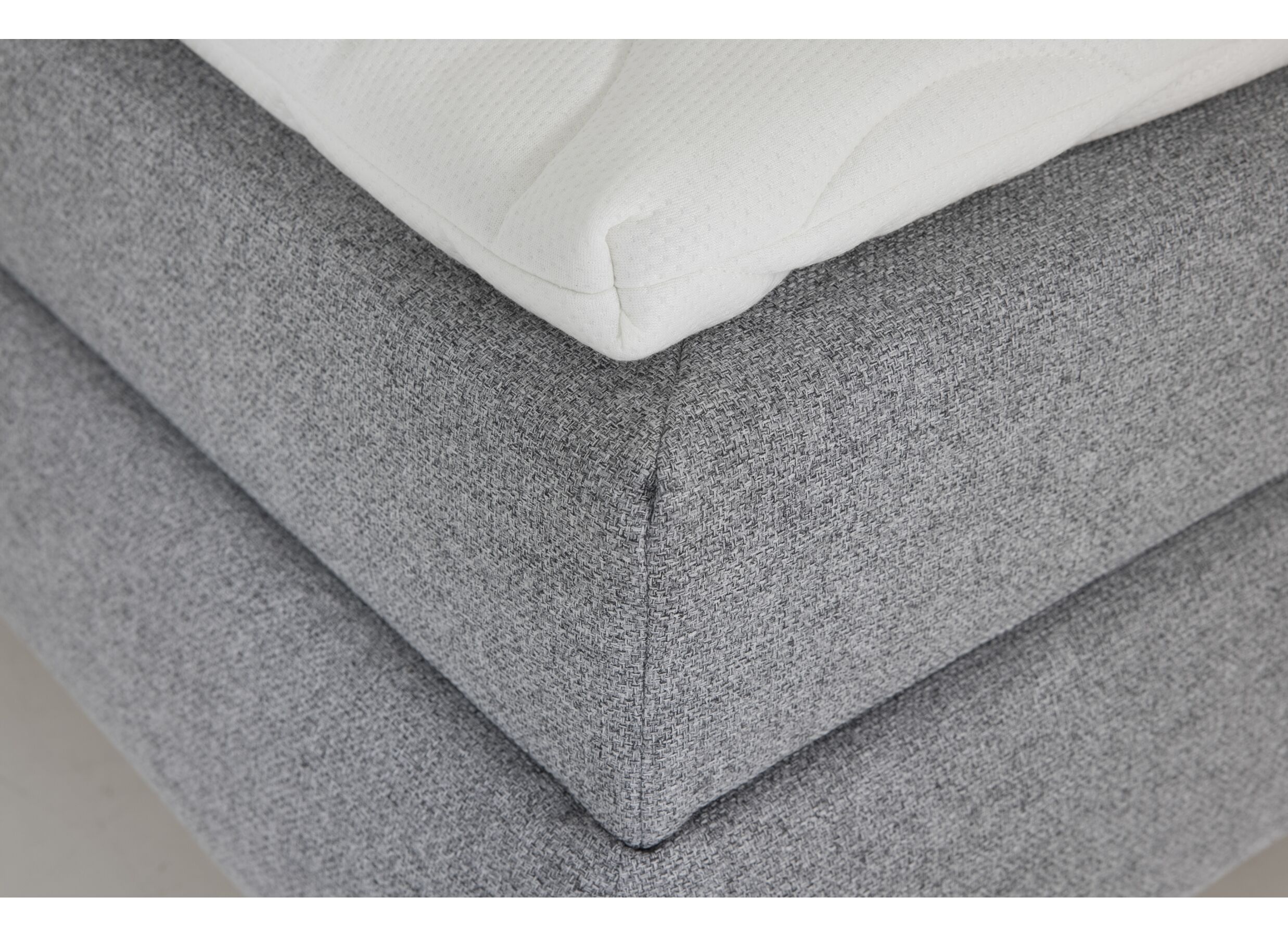 Lit box Atlantis 180x200cm avec rangement tissu gris