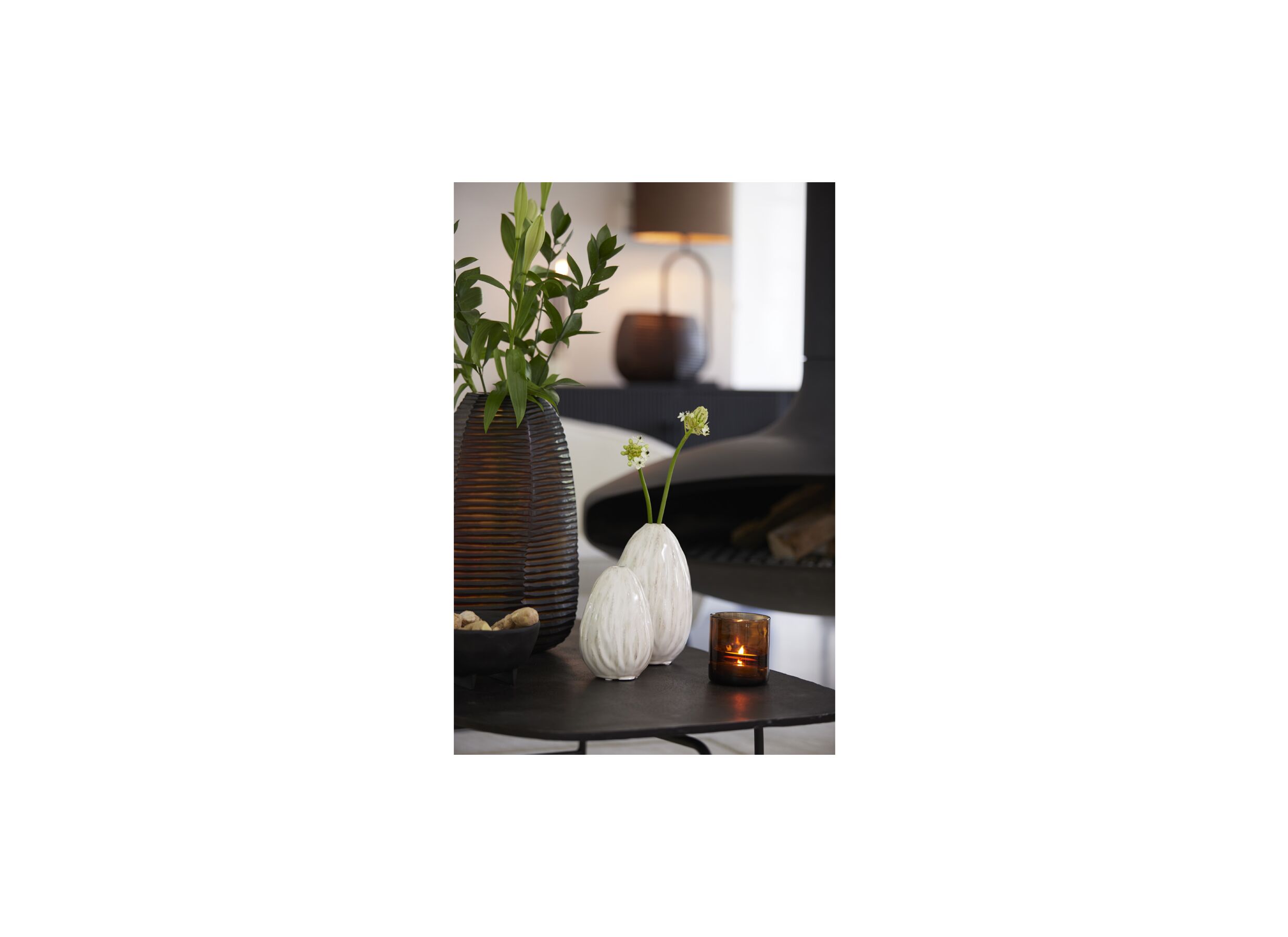Foto ambiance - Vase Cacta H18,5cm - céramique - crème