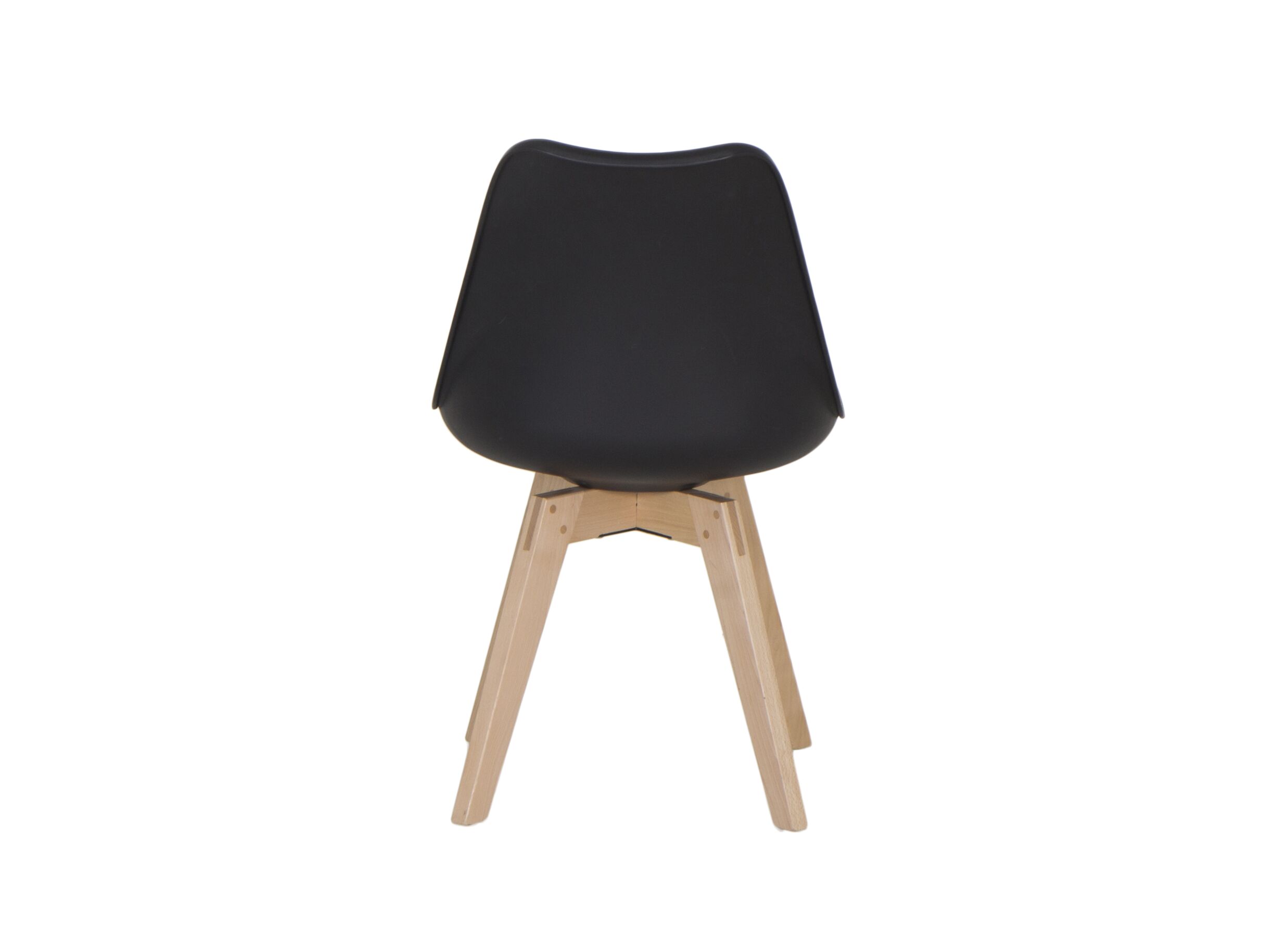 Detail - Chaise coque Rugby similicuir noir