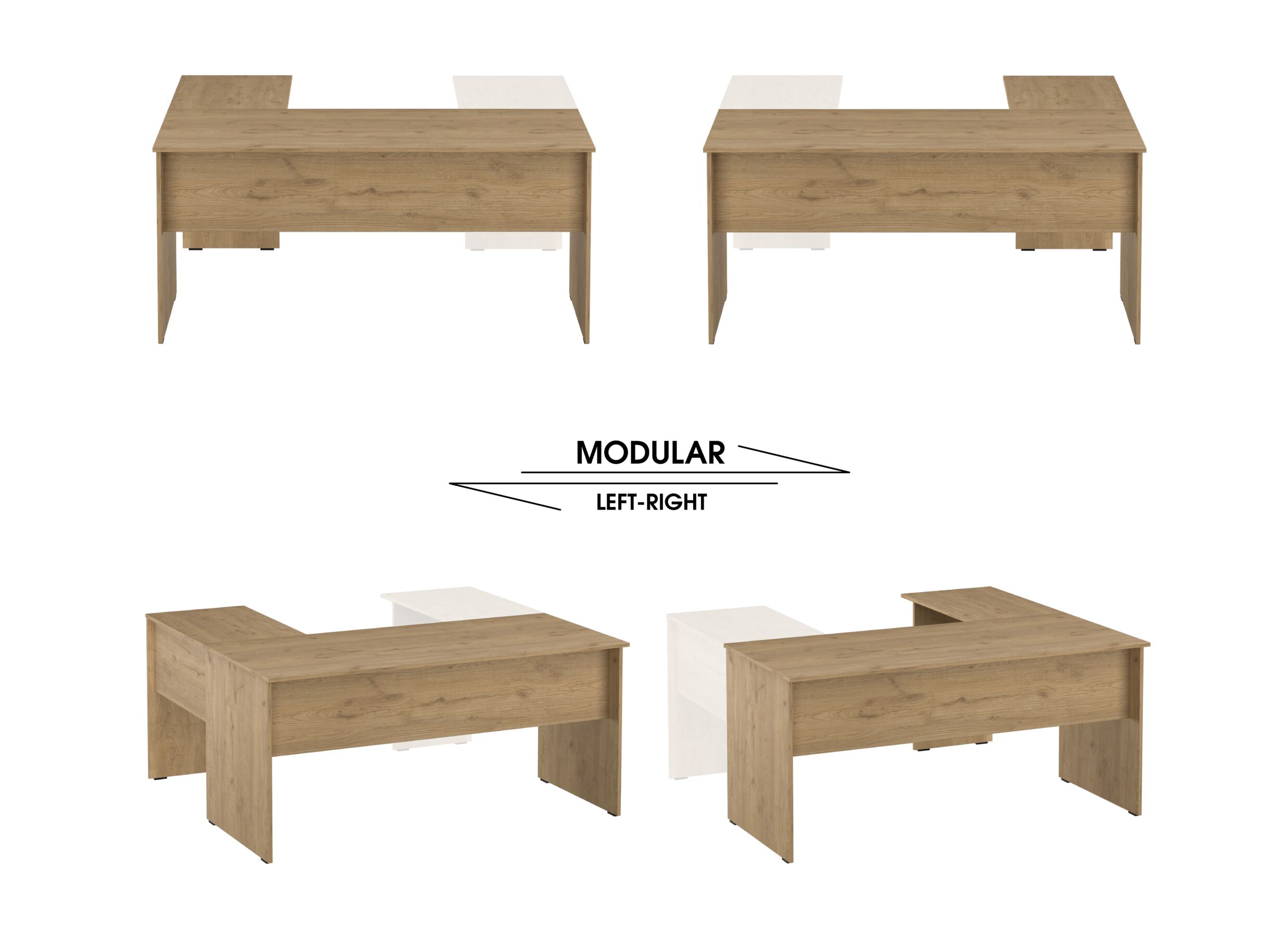 Indeling - Hoekbureau Merida 160x144x75cm - melamine - florida