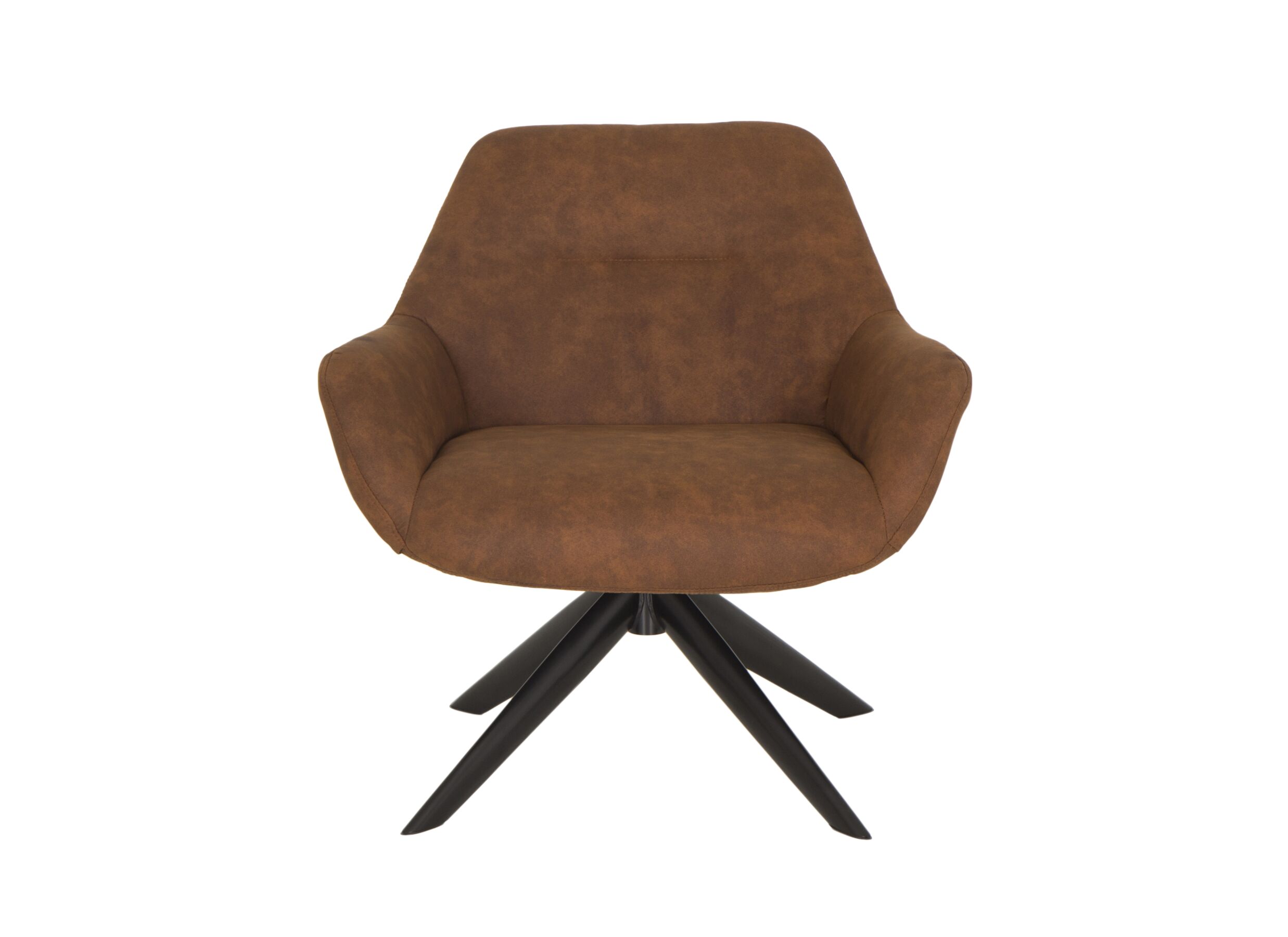 Fauteuil pivotant Catalano 80x75x78cm - tissu - cognac