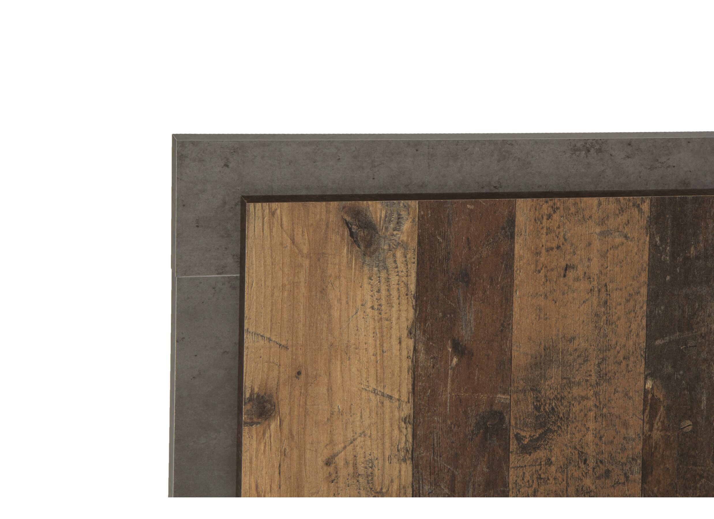 Bed Attaylar 180x200cm - meubelplaat - oldwood vintage/donkergrijs