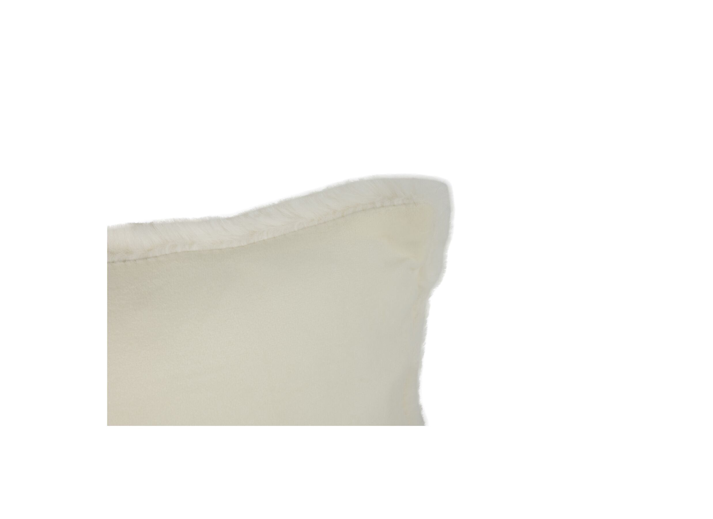 Detail - Coussin Duffie 45x45cm - imitation fourrure de lapin - blanc