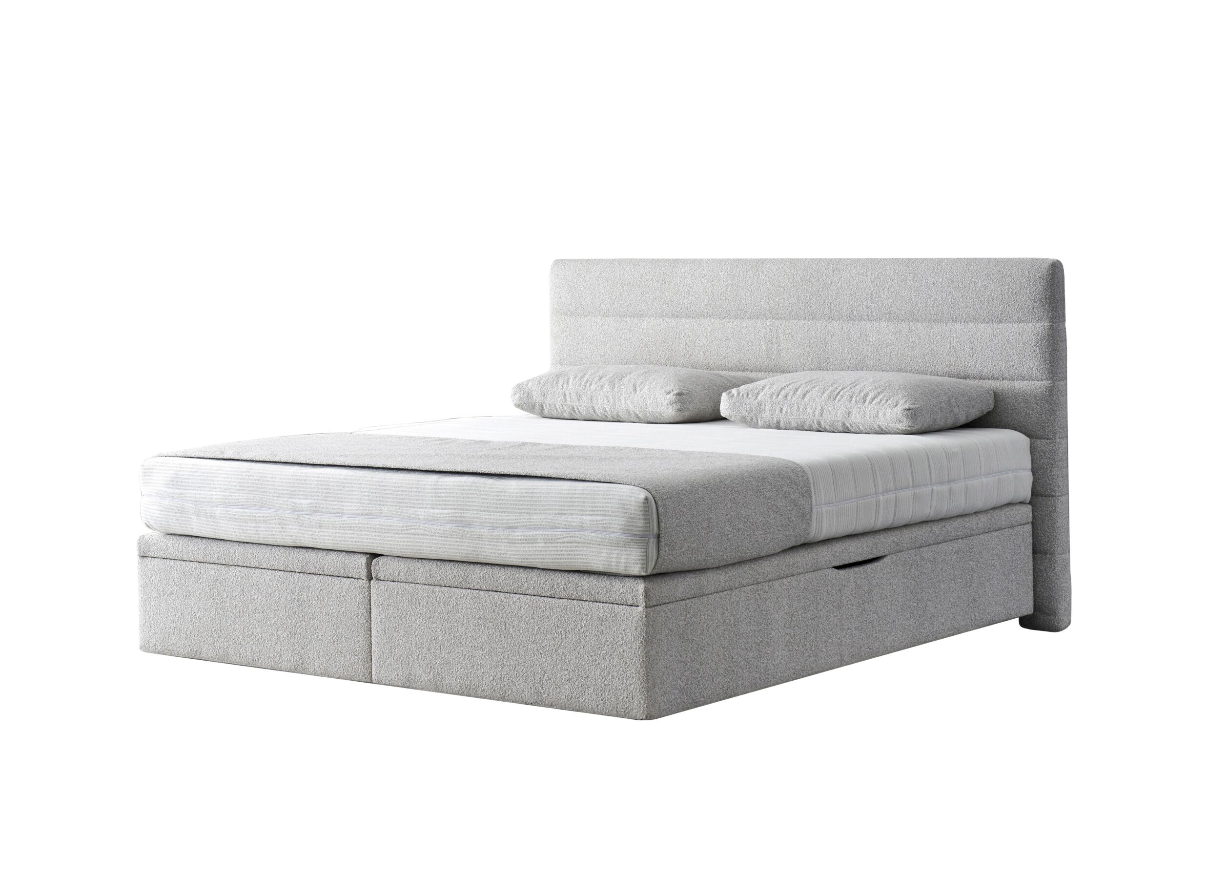 Overzichtsfoto - Bedbox Butterfly 160x200cm - stof - lichtgrijs met opbergruimte