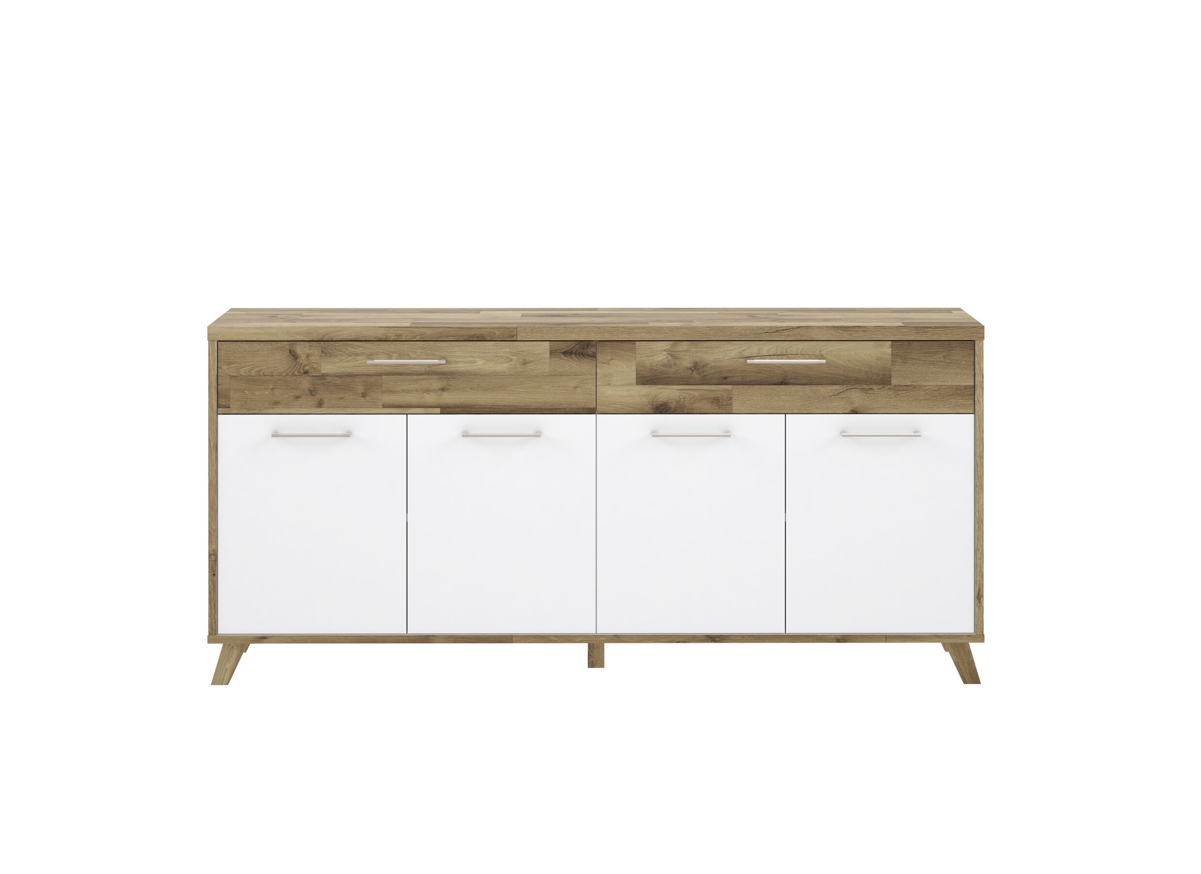 Dressoir Ricciano-II 204cm - meubelplaat - eik/wit