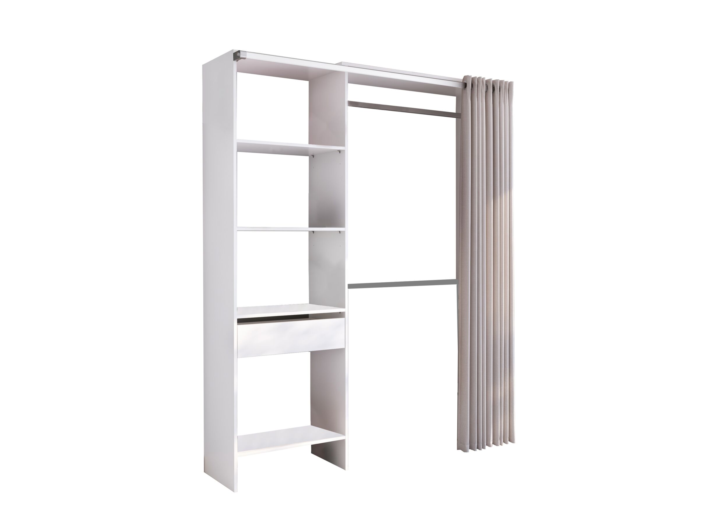 Kledingkast Gala 106-160x40x203cm - decor - wit - Kledingkast Gala 106-160x40x203cm - decor - wit
