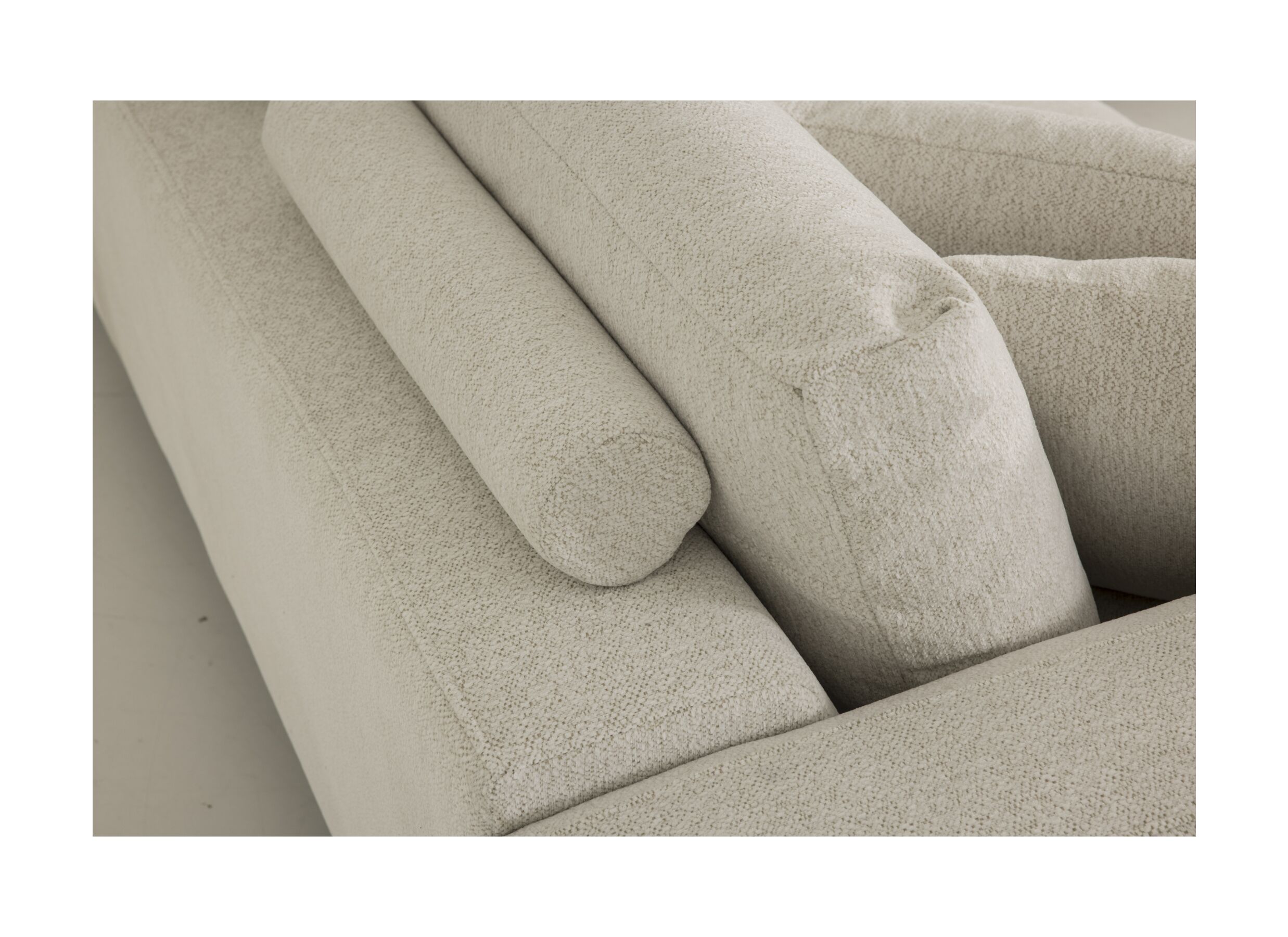 Detailfoto - Hoeksalon Celaya 298x223cm - chenille - ecru