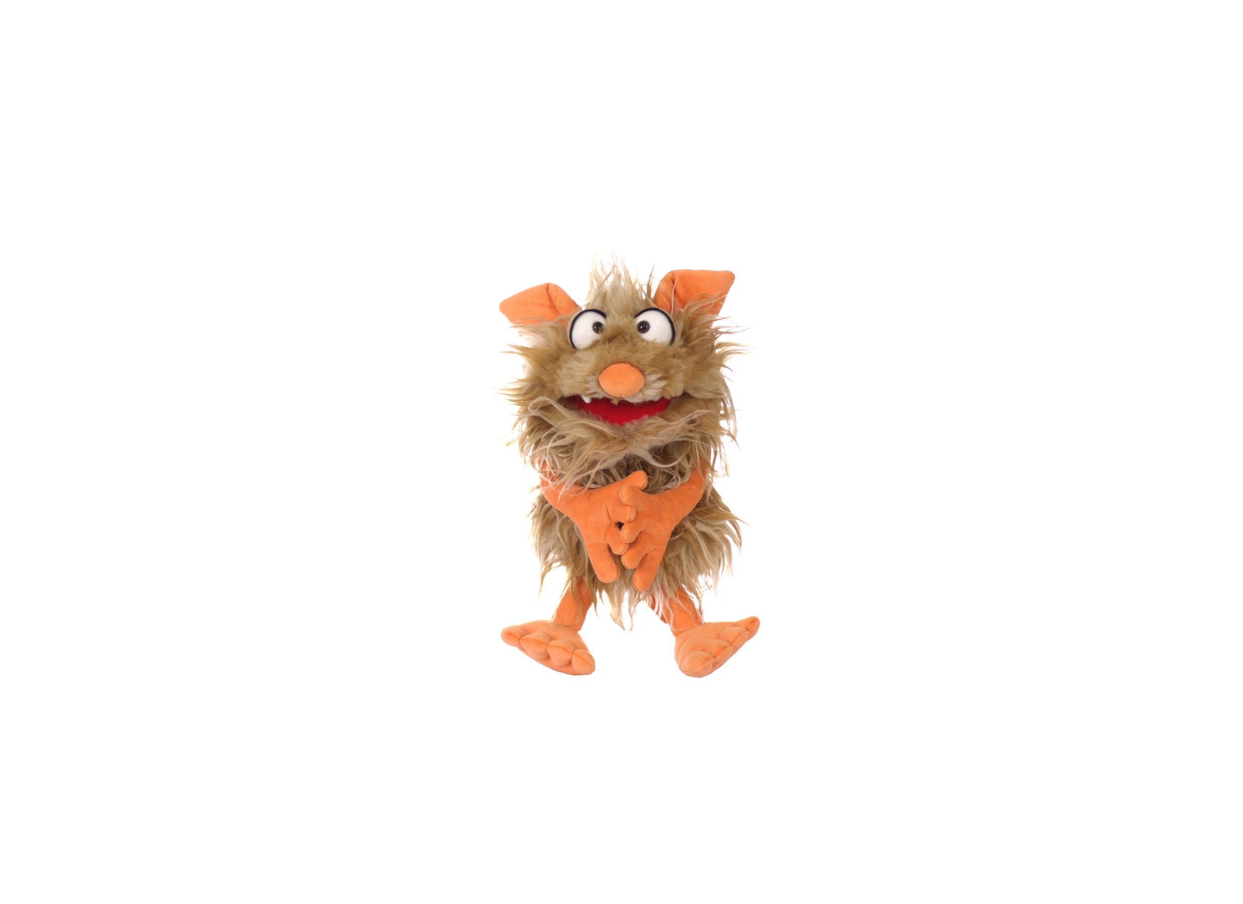 Aperçu - Marionnette à main Flausi H30cm - polyester - beige/orange