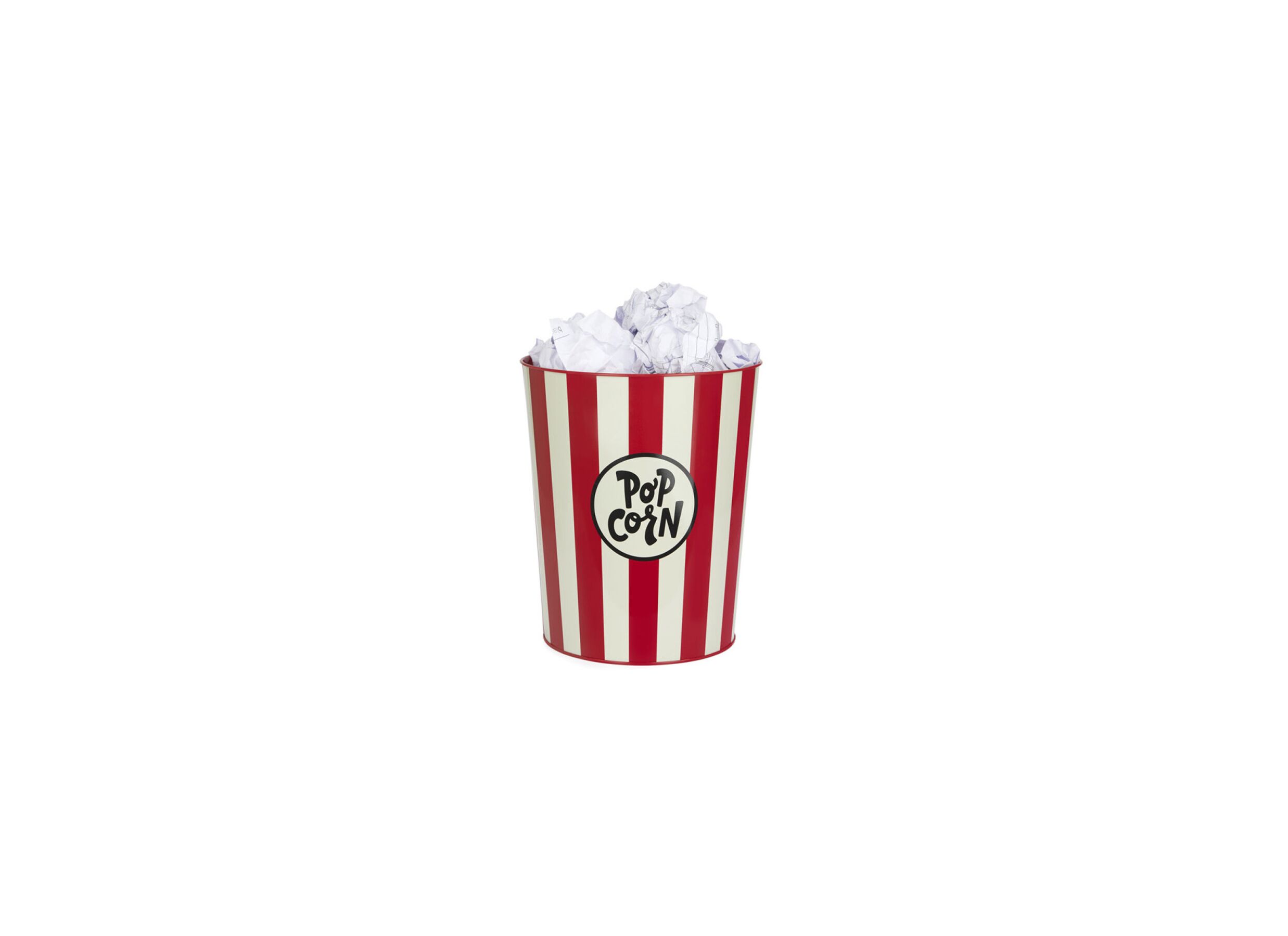 Papiermand Popcorn Ø22x26cm rood beige