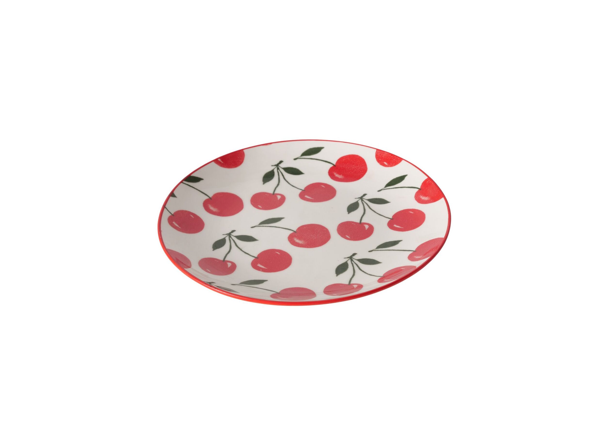 Hoofdfoto - Dessertbord Kers Ø18,5cm - keramiek - rood/wit