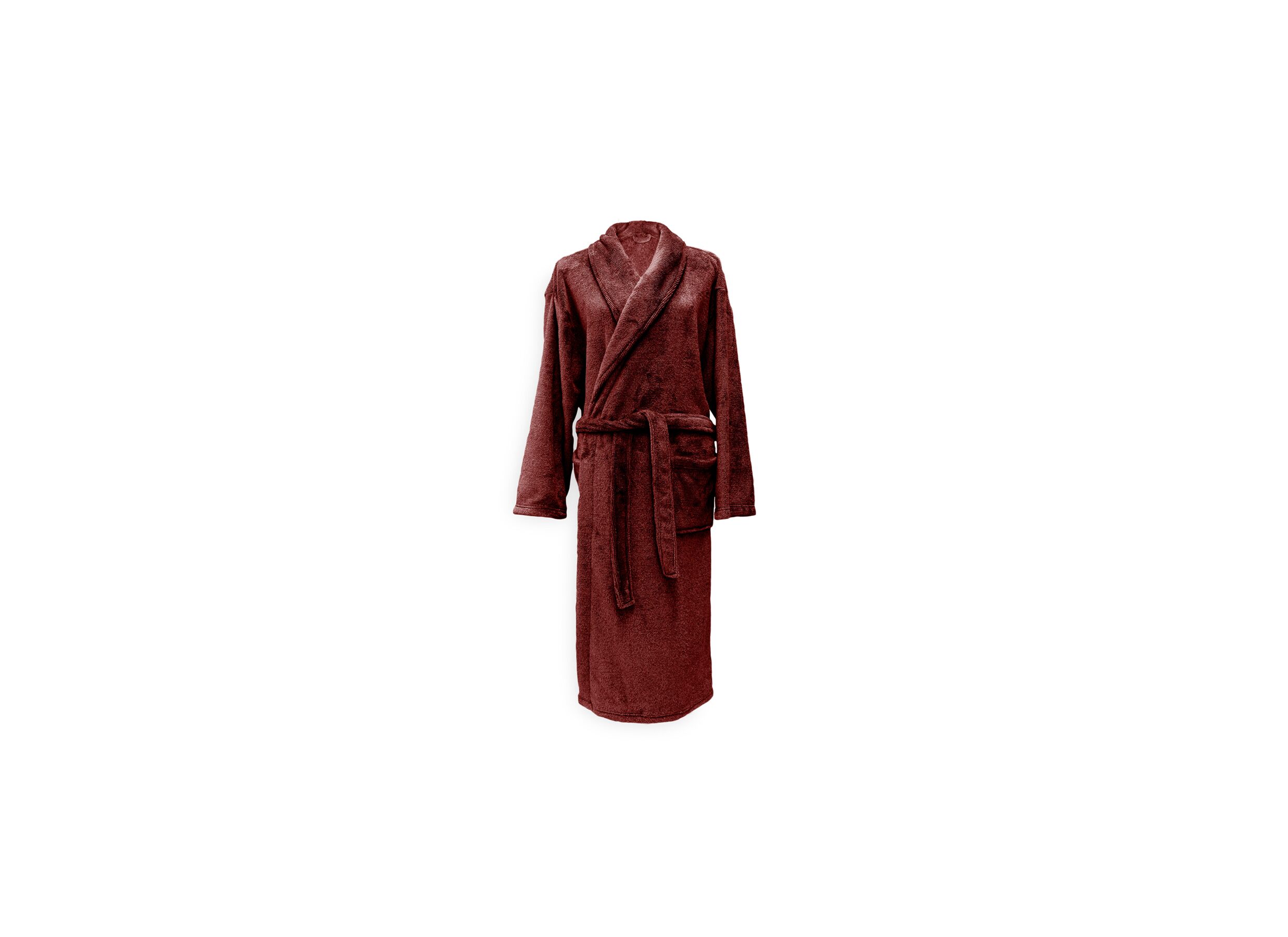 Badjas XL flanel mahogany red