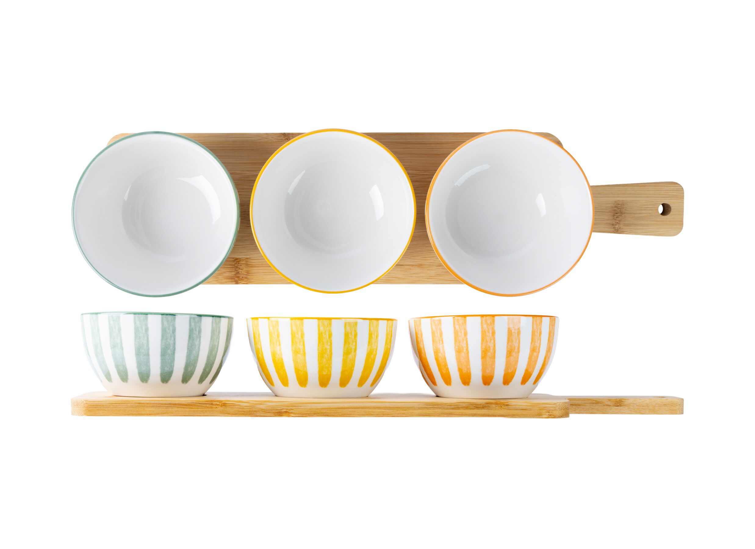 Aperçu - Set apéritif Cora 45,2x12cm - porcelaine & bambou - multicolor