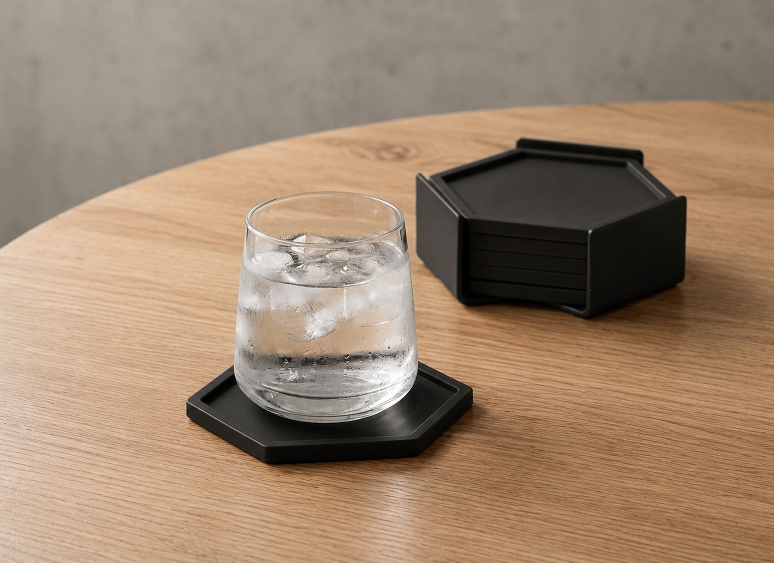 Foto ambiance - Sous-verre 10x10cm - silicone - noir
