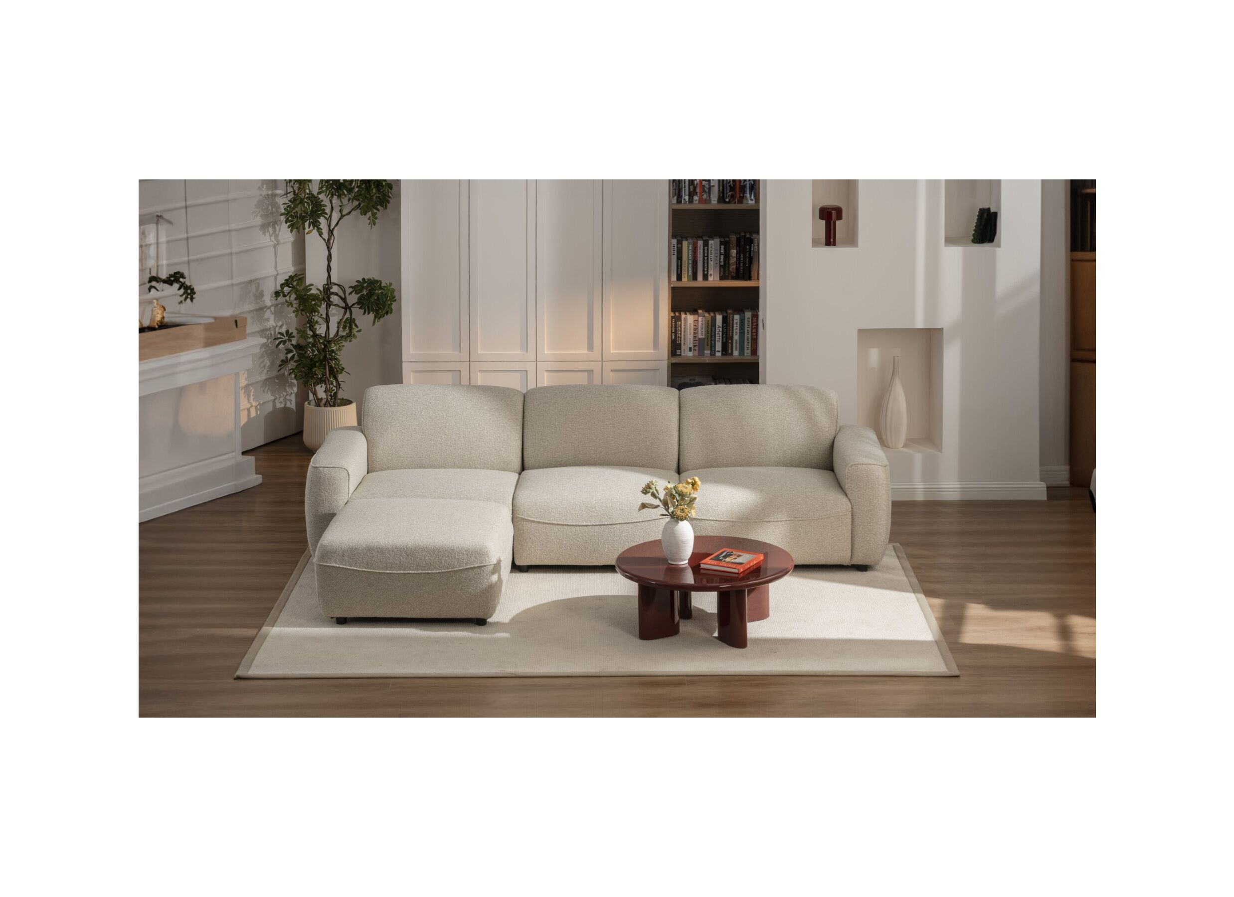 Photo ensemble - Canapés 3 places Orion 3 places - tissu - beige