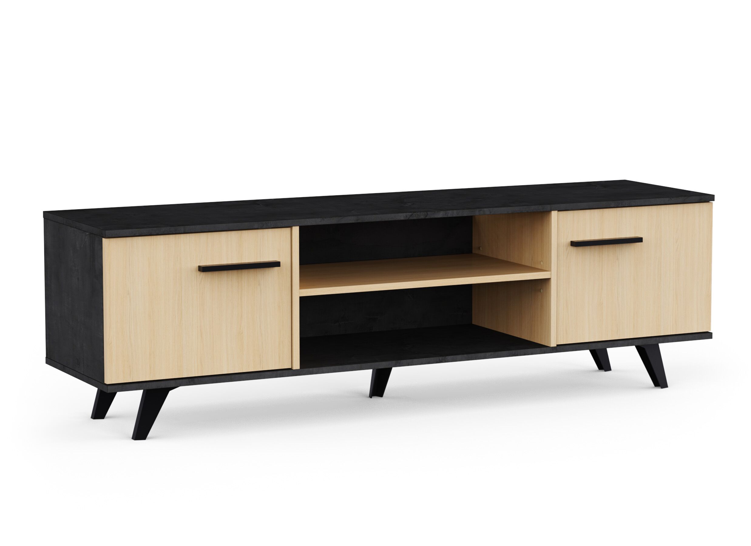 Plus Important - Meuble TV Kent 151cm - décor - chêne de fil & sidewalk