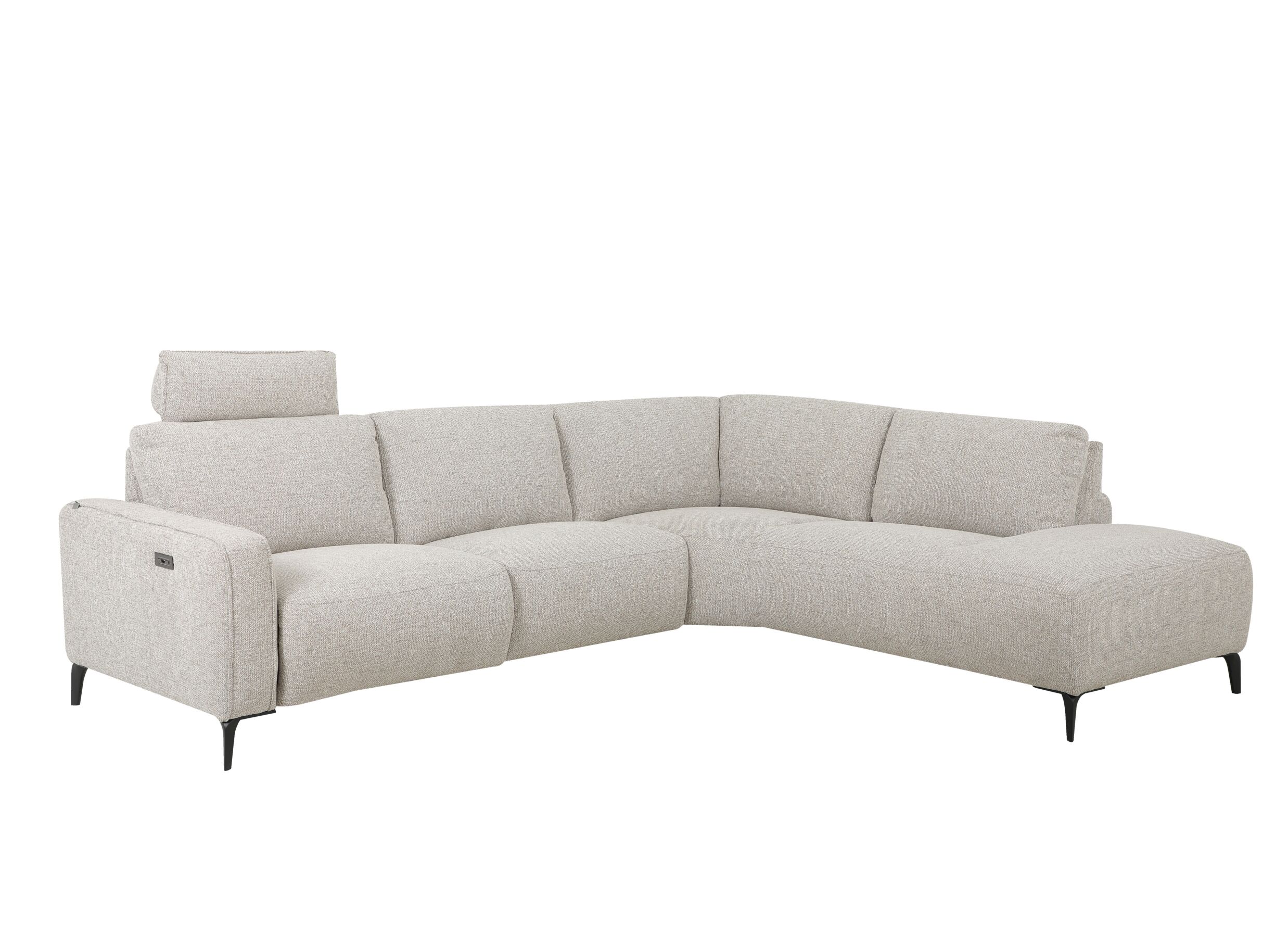 Plus Important - Canapé d'angle Dante 274x226cm - tissu - beige