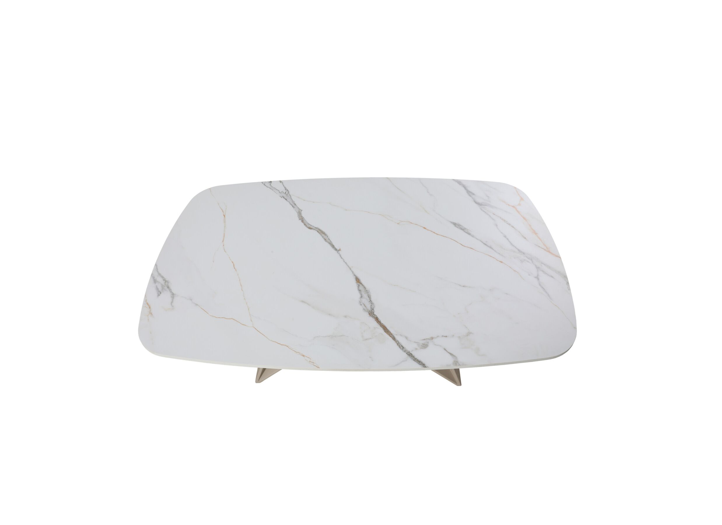 Detail - Table basse Moly 110x70cm - céramique - blanc & doré