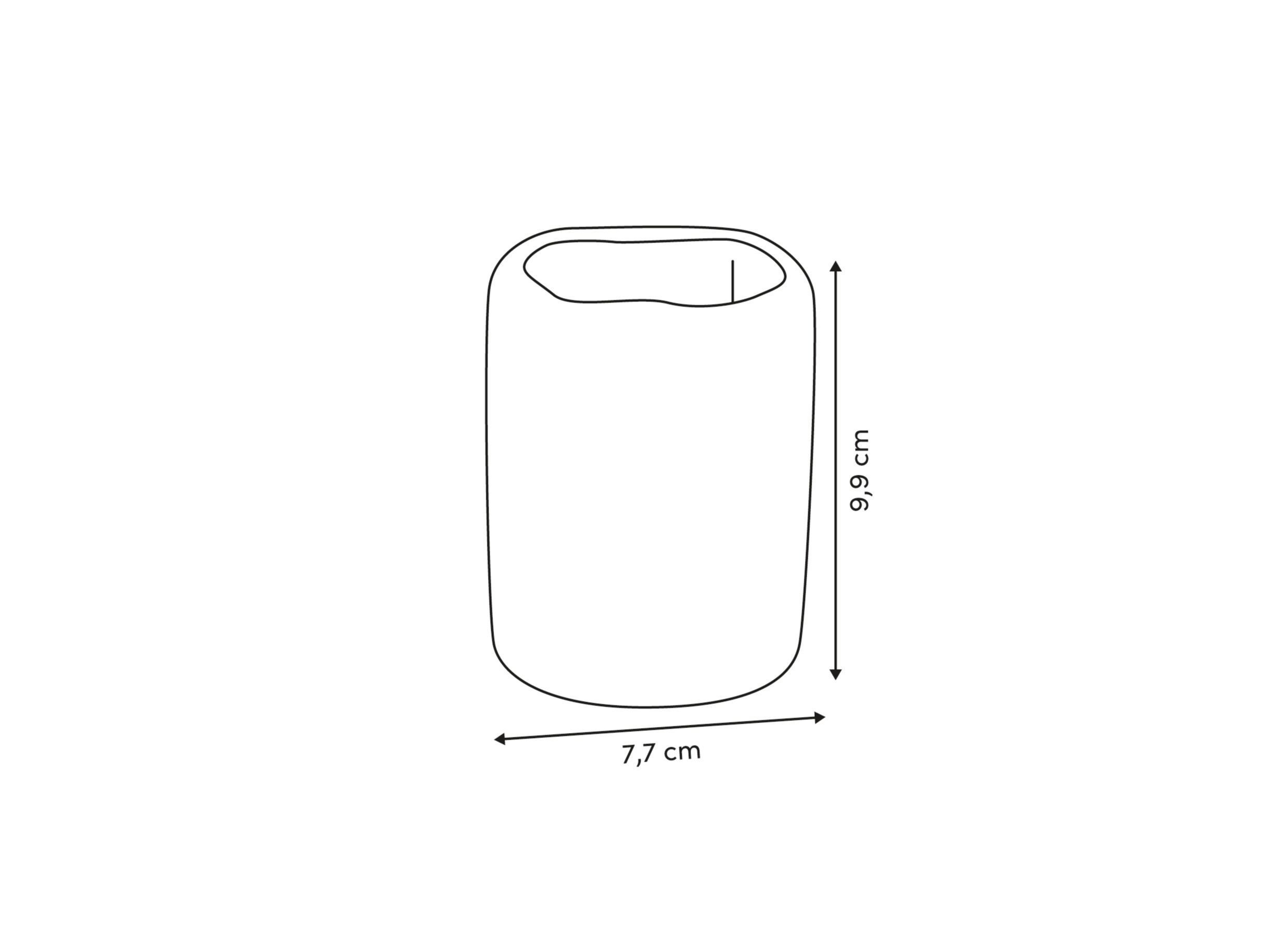 Afmetingen - Beker Oleya Ø7,7x9,9cm - polyresine - beige