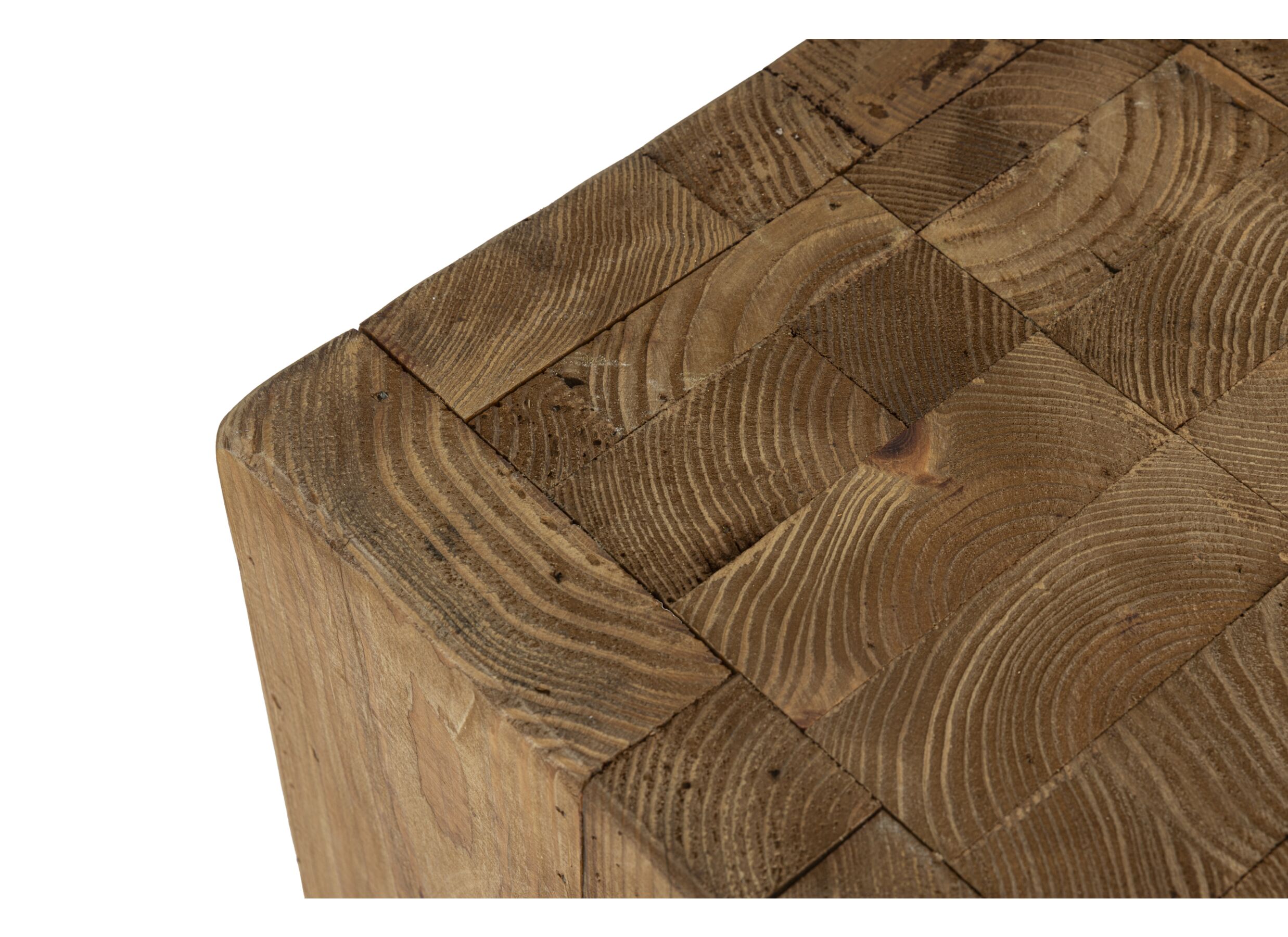 Detail - Table d'appoint Hawk 35x35x40cm - bois de pin recyclé - naturel