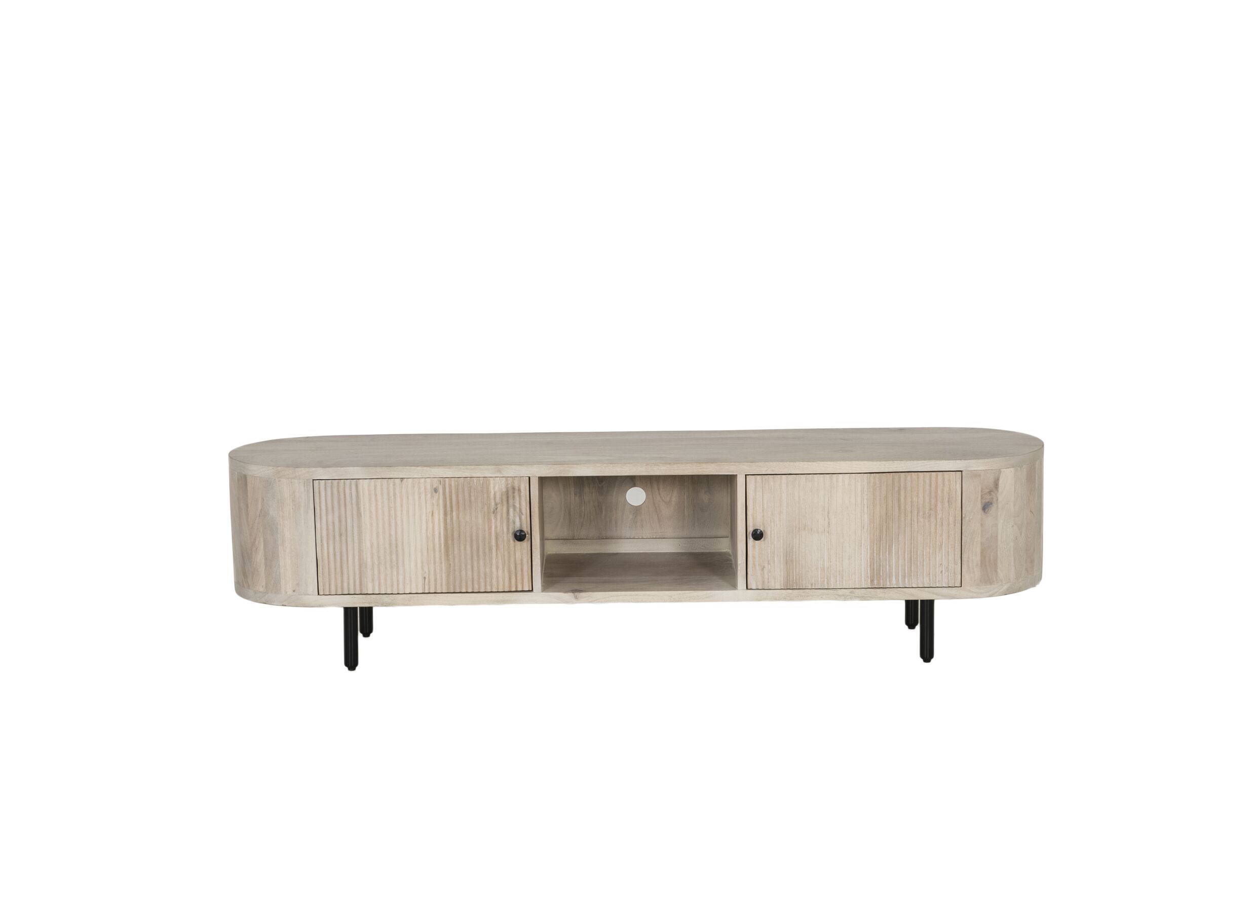 Overzichtsfoto - Tv-meubel Limes 180cm - mango massief - wit & beige
