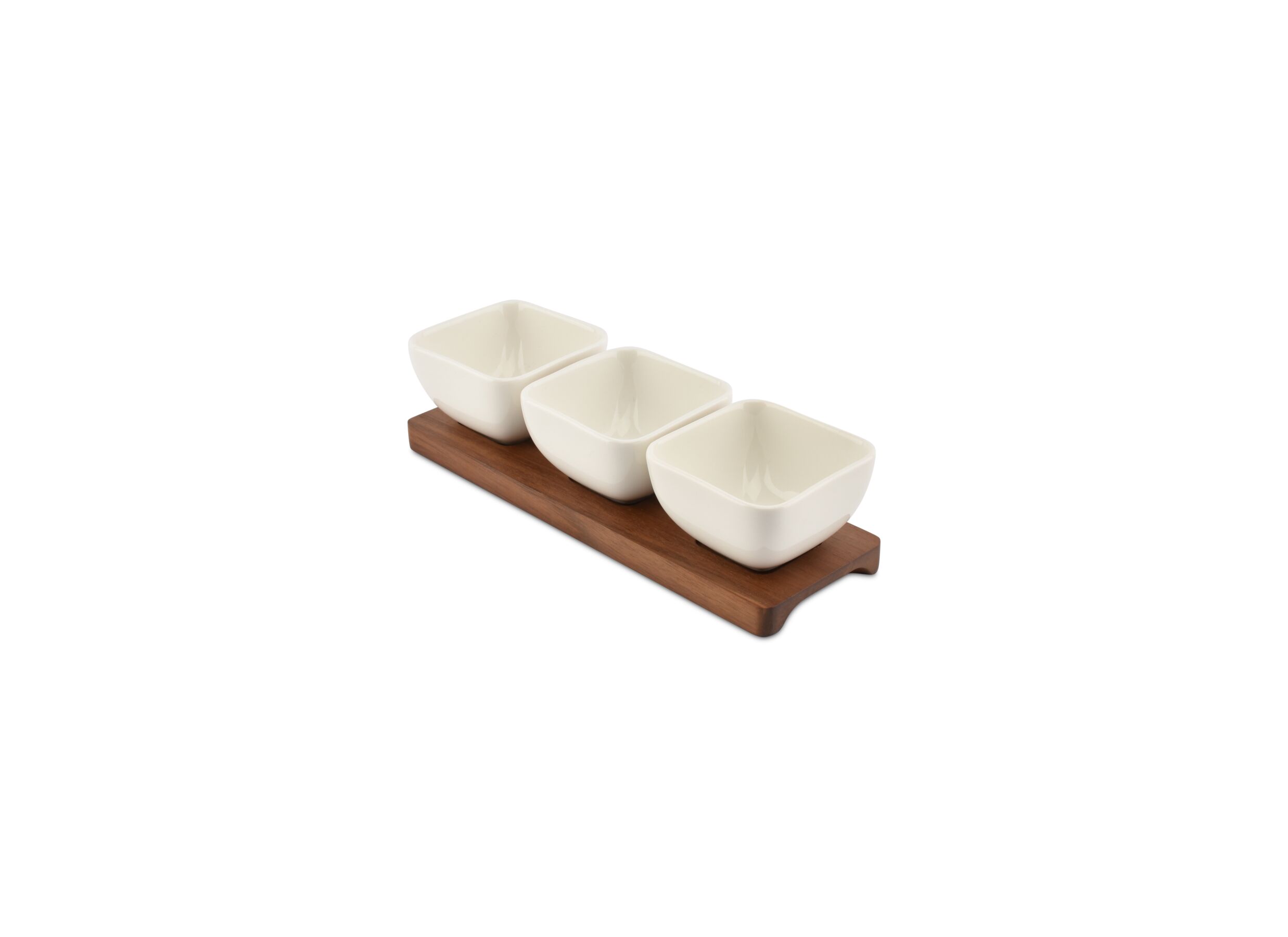 Plus Important - Set apéritif Cucina 4 pièces 25x8x6,5cm - grès - blanc